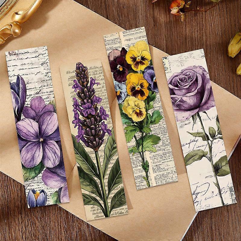 30 Retro Floral Series Simple Journaling Artistic Creative Materials for DIY Reading Paper Bookmarks