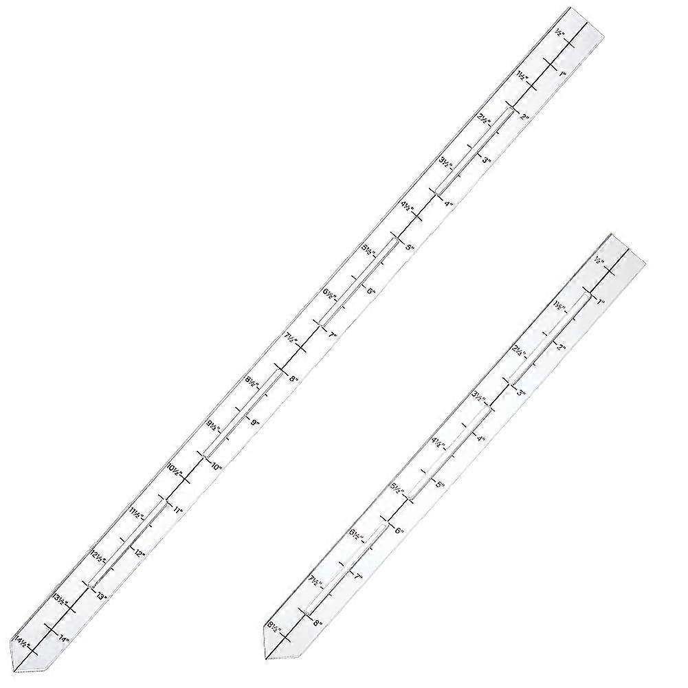 2 Sizes Quilting Ruler 9" and 15" Transparent Acrylic Non Slip Quiltings Clear Slotted Quilting Rulers Seam Guide Measuring Tool for Cutting Fabric Pa