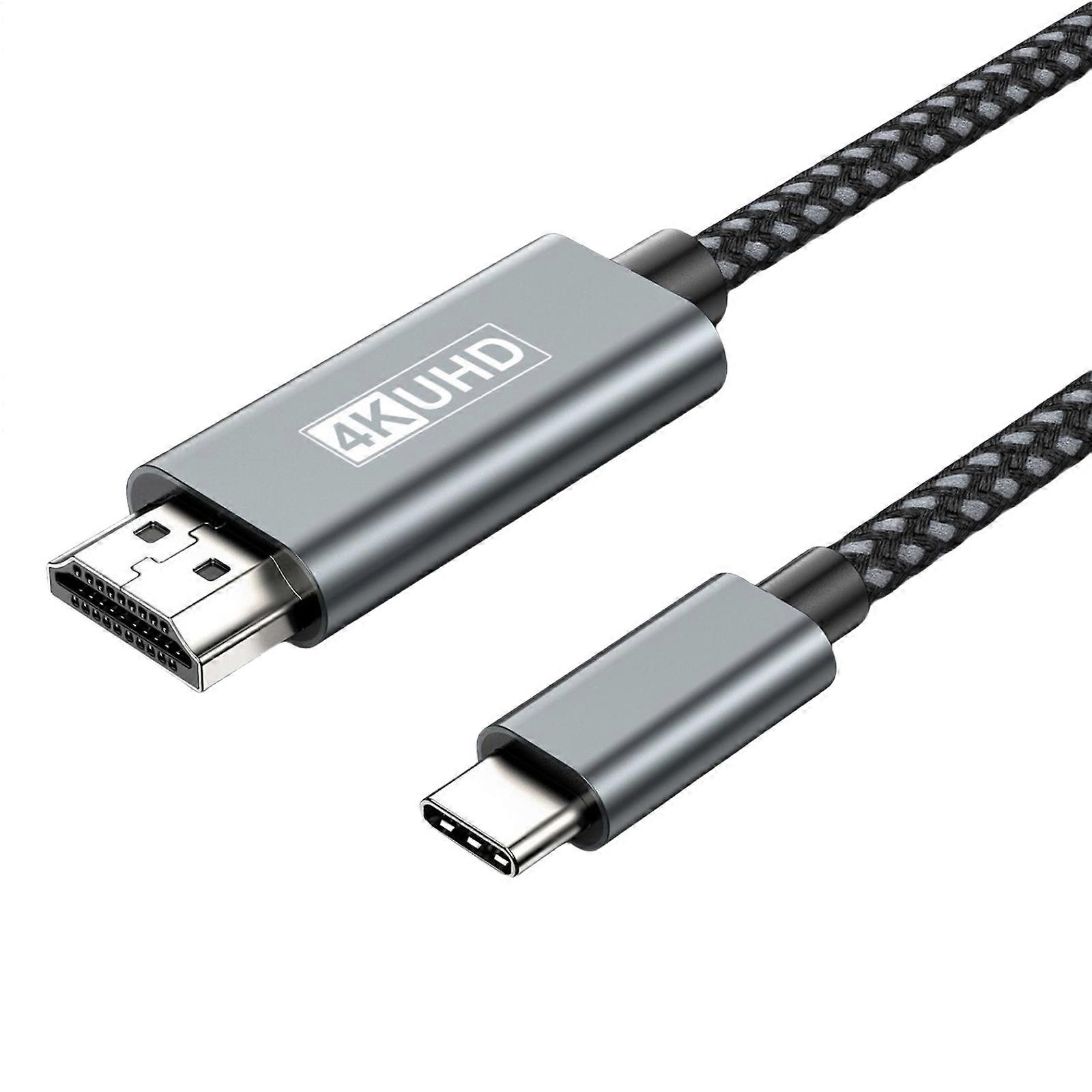 4K HDTV Output Type C Cable USB C to HDTV Cable For High Clear Streaming And Presentations Wide Compatibility  gray blue