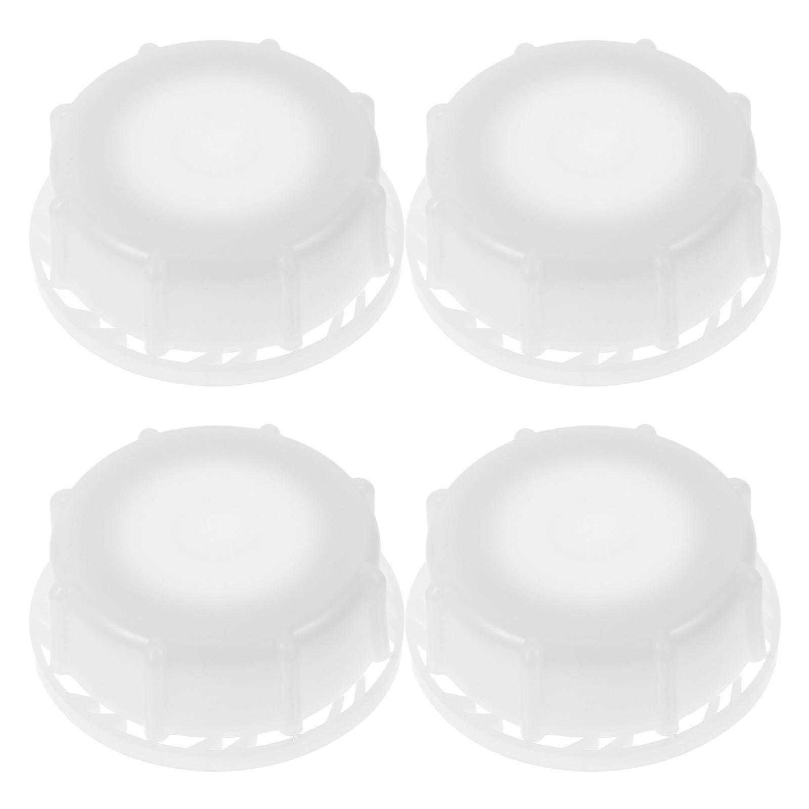 White Plastic Outer Lid Leak-Proof Caps for Chemical Buckets 4Pcs Set