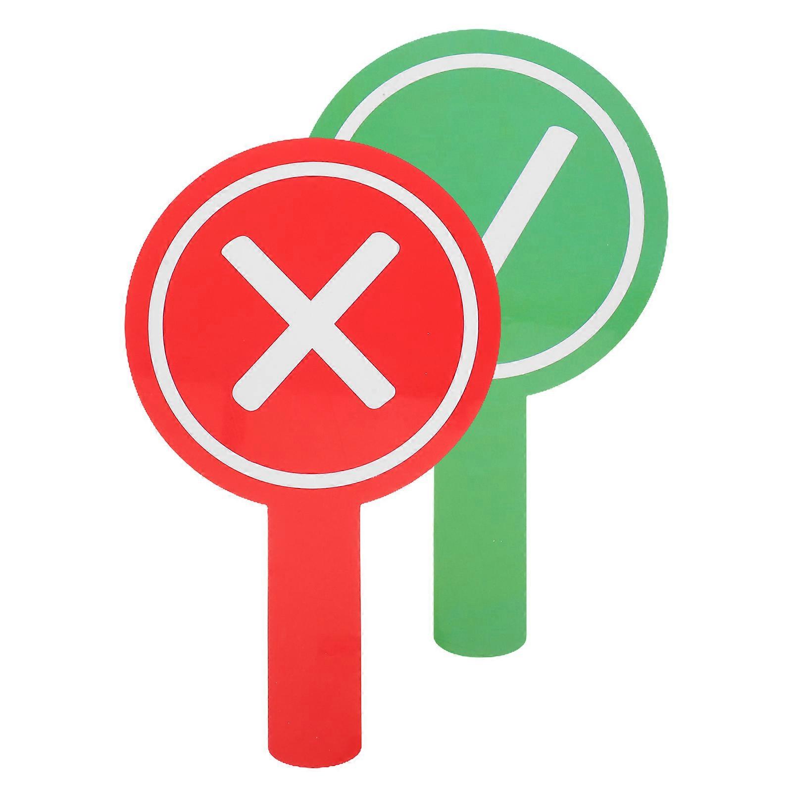 Interactive Yes No Paddles for Classroom Use Double Sided 2Pcs Set