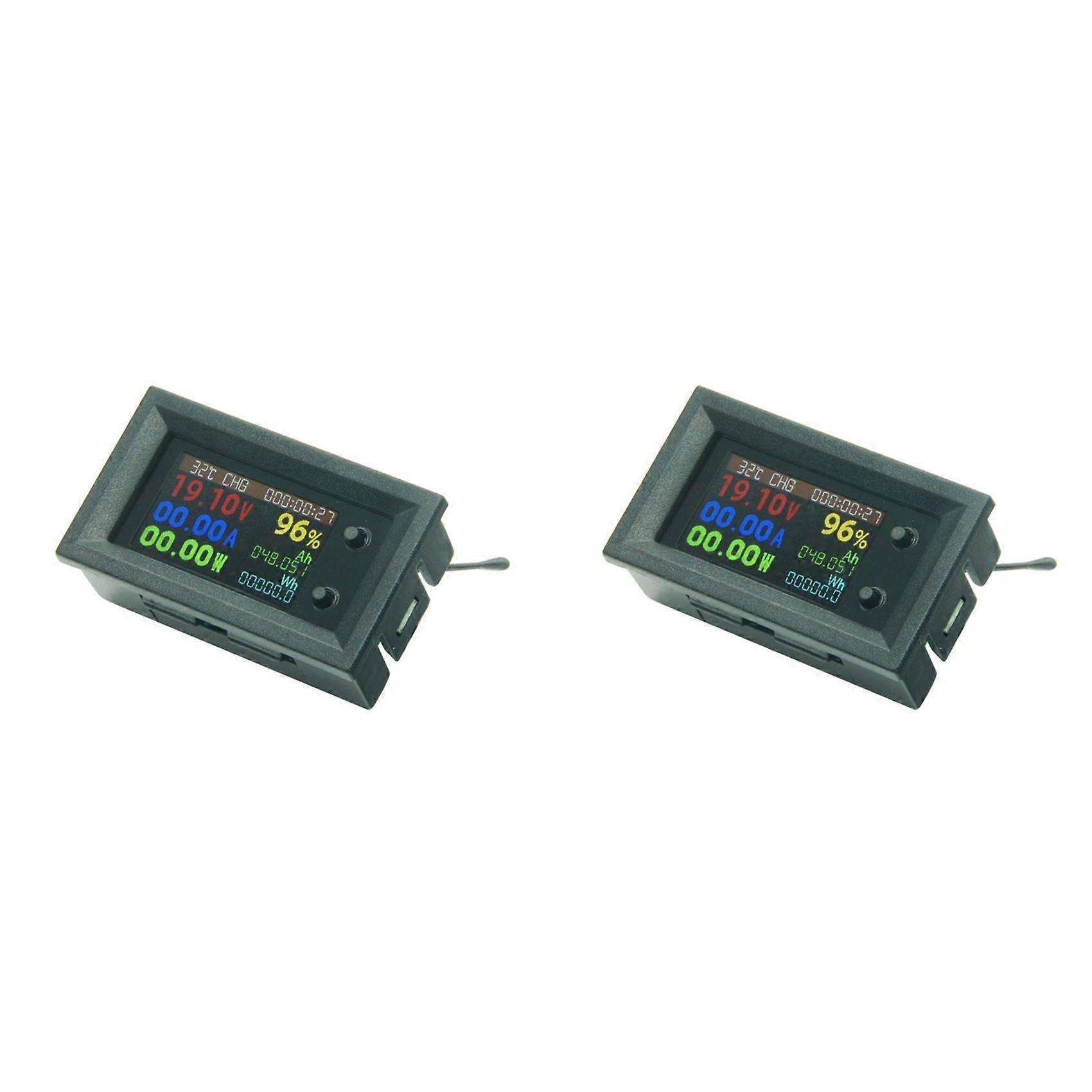 2X DC720 30V Digital Power Energy Voltmeter Ammeter Voltage Wattmeter Temperature Meter 9 In1