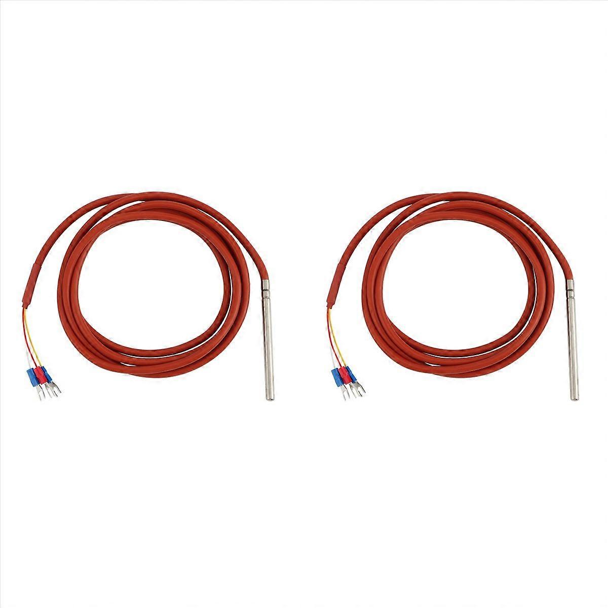 PT100 RTD Temperature Sensor 6mmx80mm Class B 2M Silicone Gel Coated