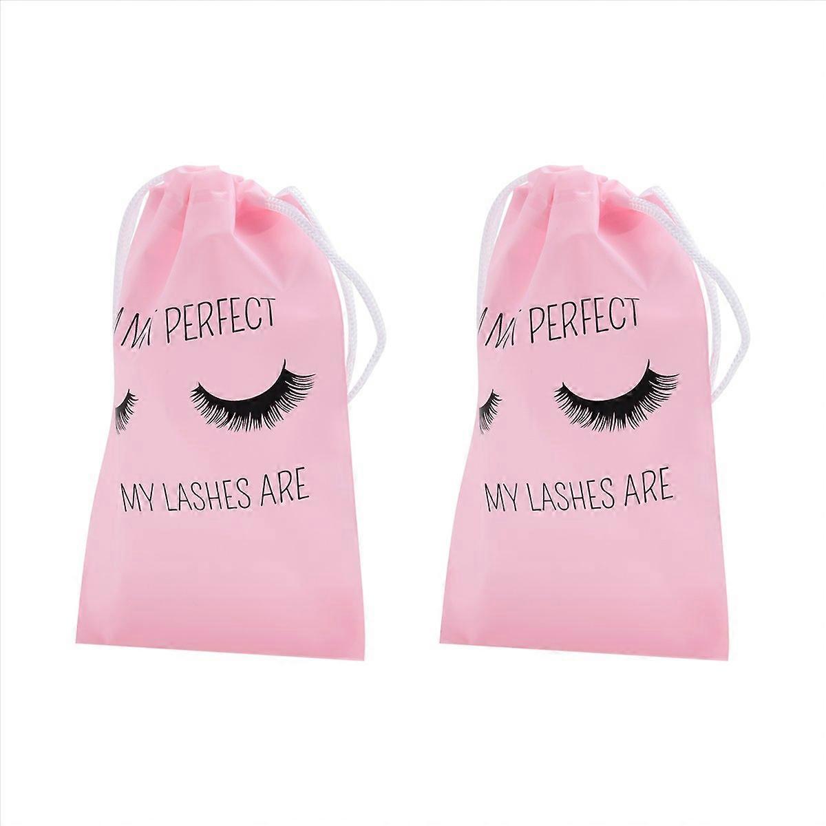 50Pcs Bags Plastic Makeup Bag with Black Drawstring