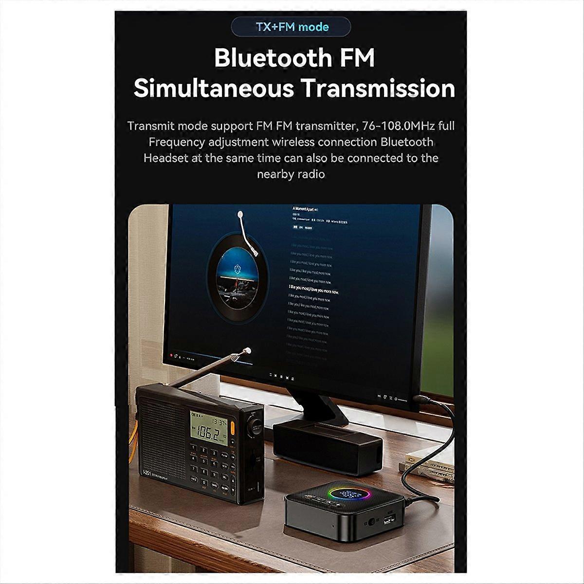 Bluetooth-Adapter Audio-Empfänger FM-Frequenzmodulationssender
