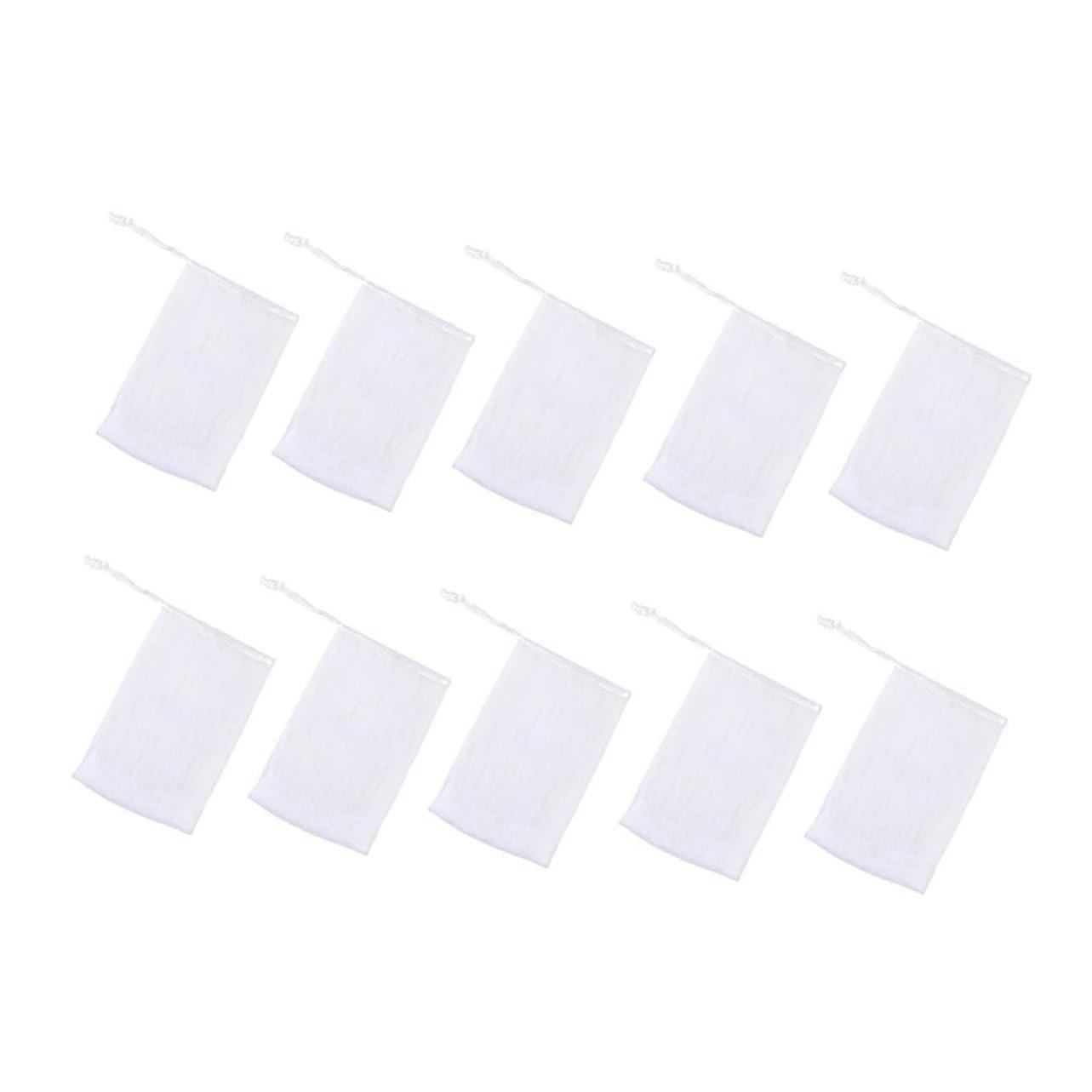 10pcs Foaming Mesh Soap Bag with Drawstring for Rich Lather, Quick Drying and Gentle Exfoliation