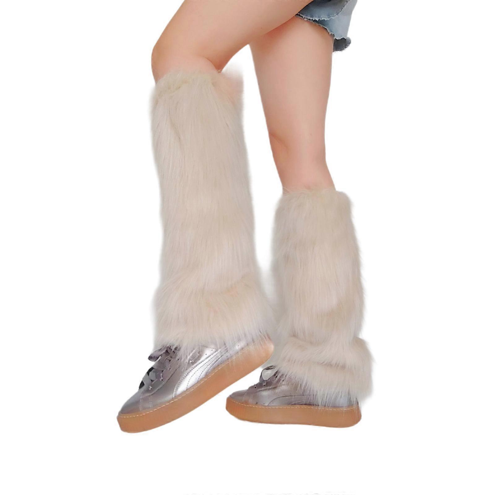 פרוות מלאכותיות מחמם רגליים, חם רך נעים מטושטש רגליים מחמם יותר כיסוי אזיקי אתחול לנשים תלבושות מסיבת שרוולי אתחול כיסויי אתחול 40