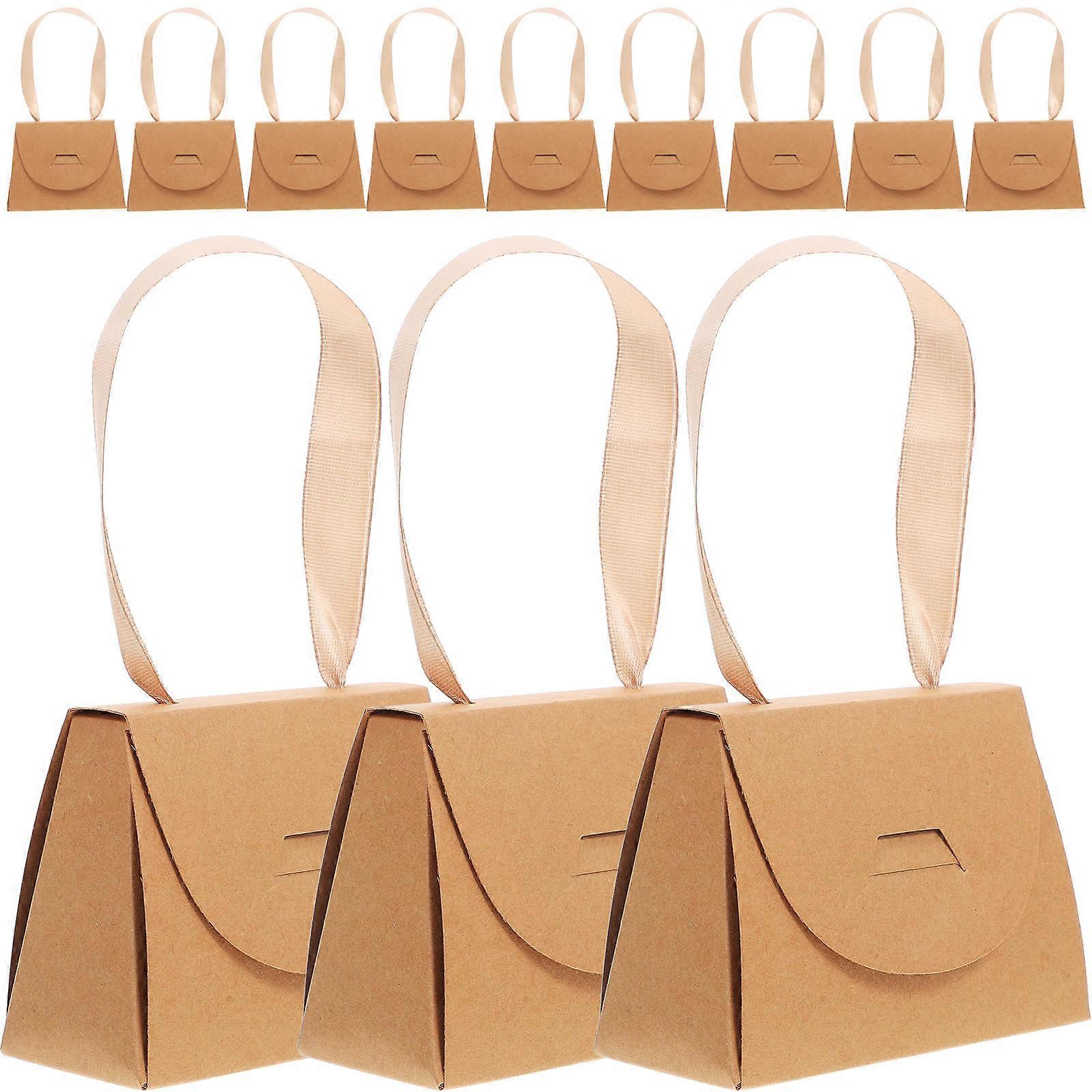 Paper Ribbon Gift Packaging Box for Wedding 12Pcs Mini Handbag Present Boxes