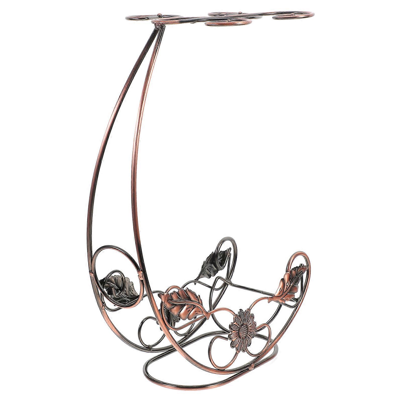 Assorted Color Iron Wine Glass Holder for Storage Use with SpaceSaving Design 6.5 x 4.2 x 8.3 inches