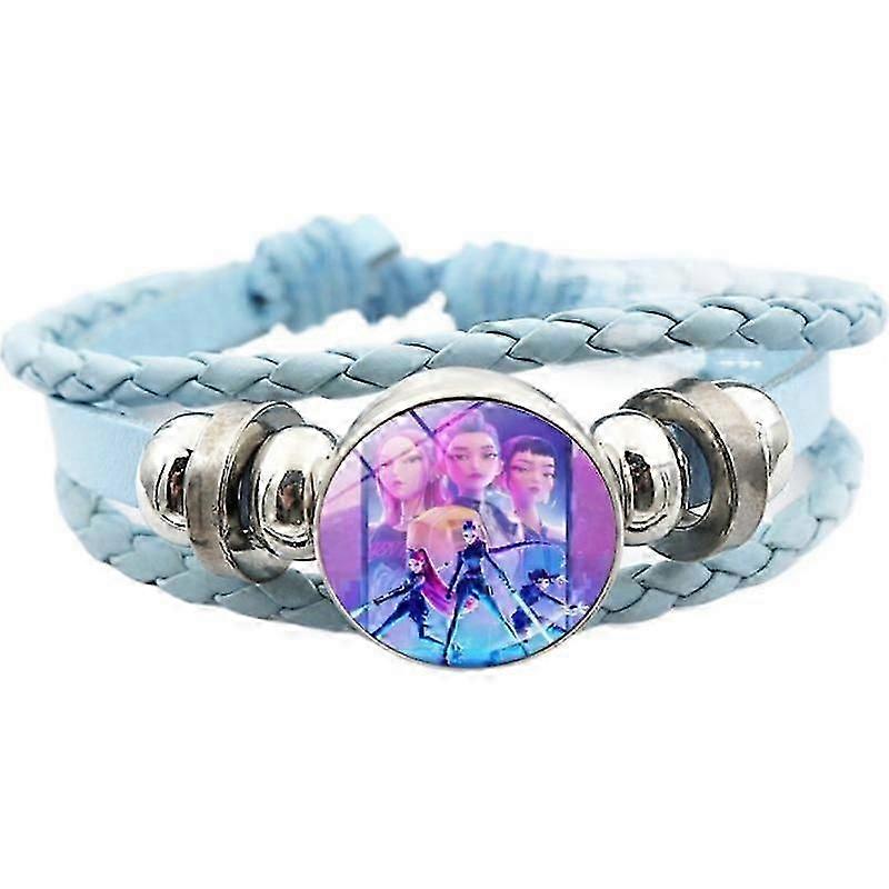 Pulseira de couro estilo Witcher, unissex, com tema K-Pop Demon Hunters e ajustável.