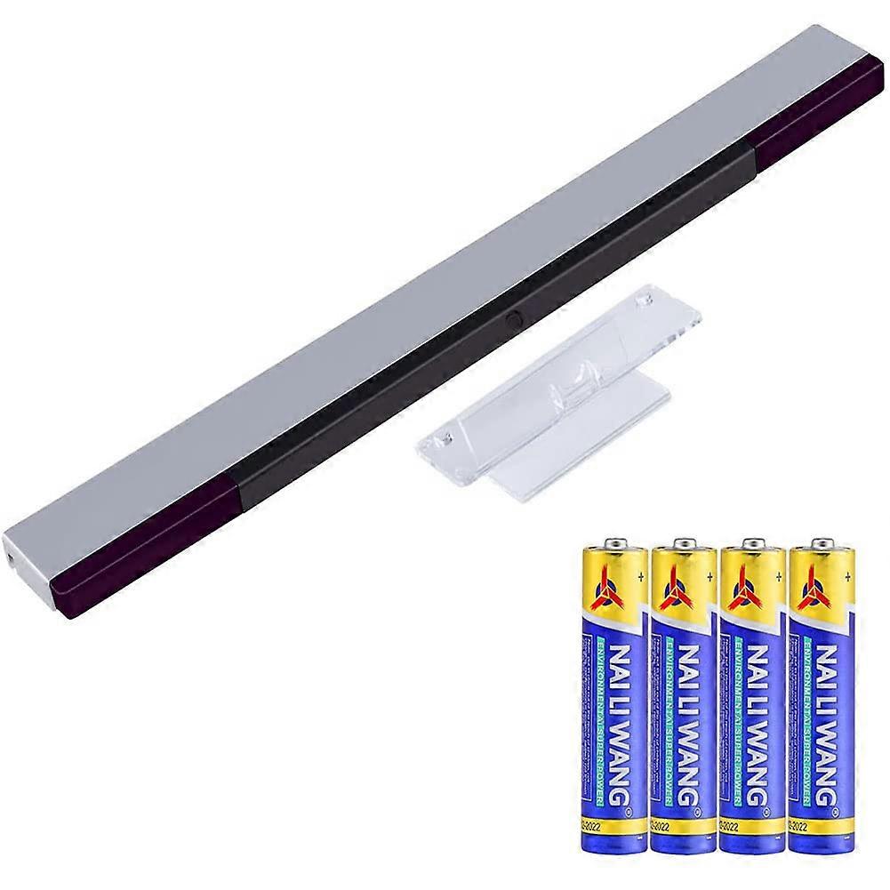 Wireless Wii Sensor Bar with Stand and Batteries for Nintendo Wii and Wii U, 30Hour Battery Life