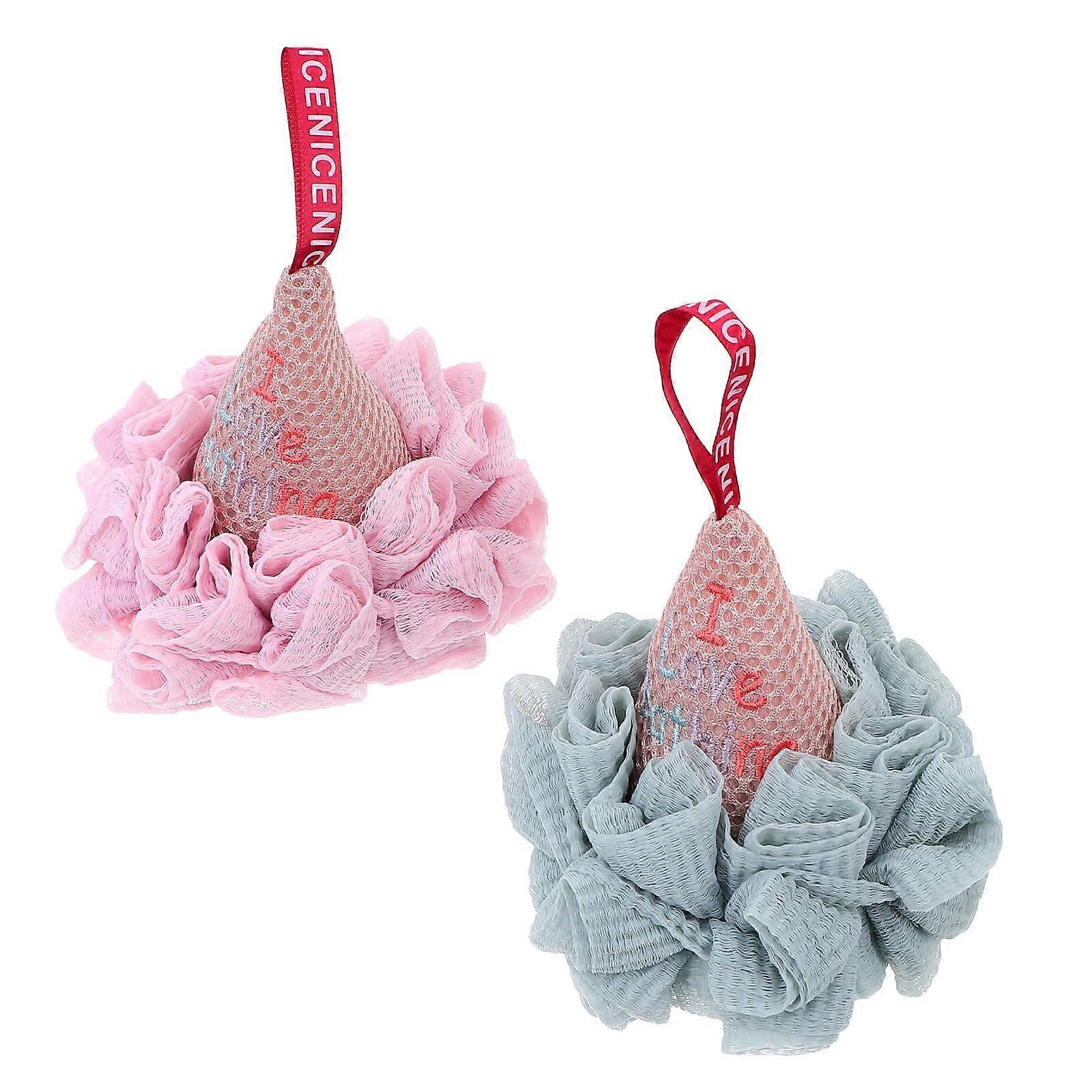 Bath Pouf Shower Loofah Soft Mesh for Gentle Exfoliating Rich Foam QuickDry TravelFriendly