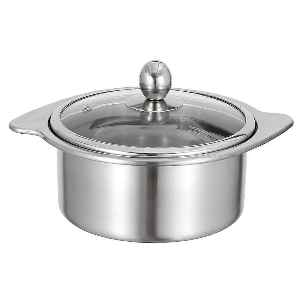 Silver Two-Flavor Hot Pot with Divider for Kitchen Use
