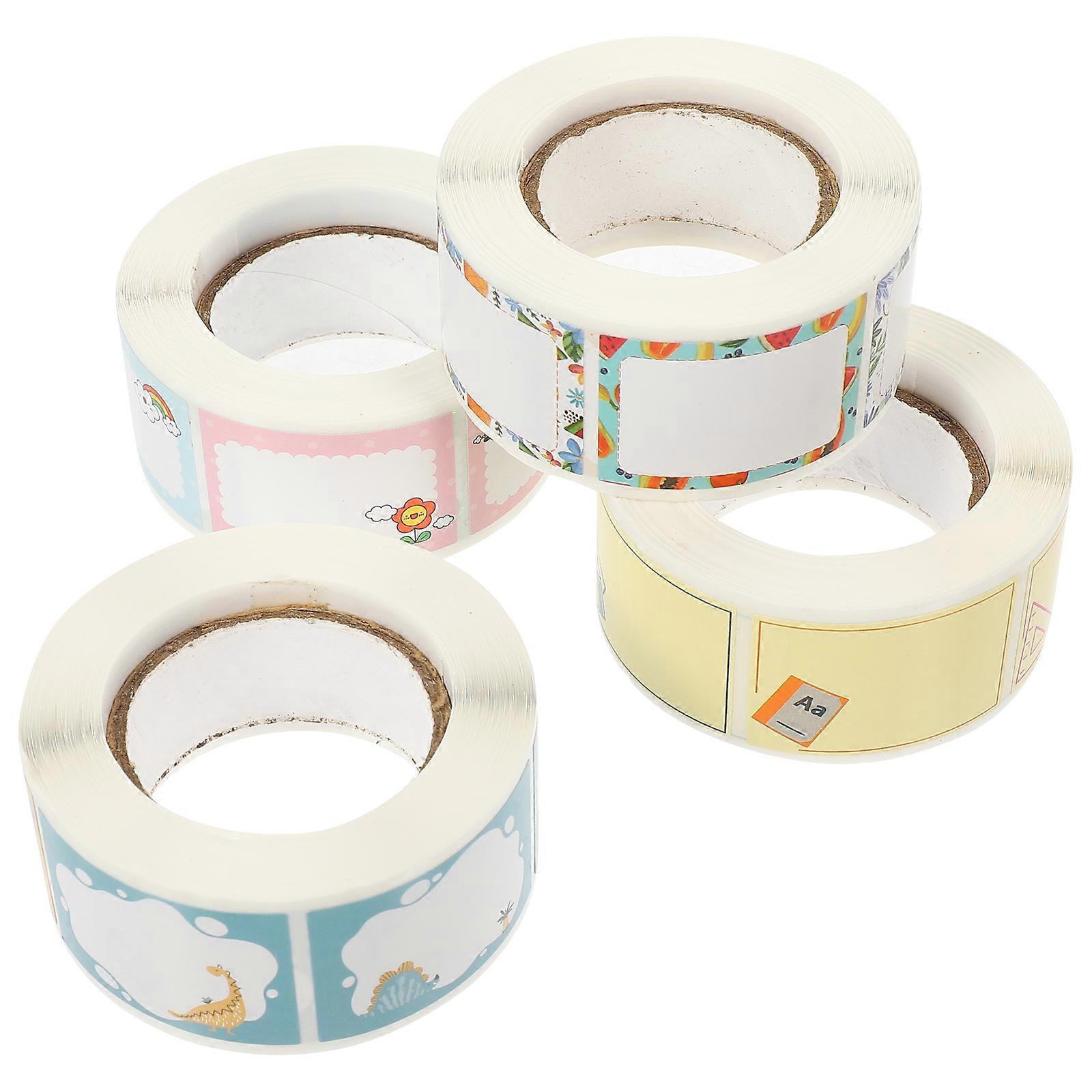 Sticky Cartoon Name Tag Labels for Note Self-Adhesive 16 Rolls Pack