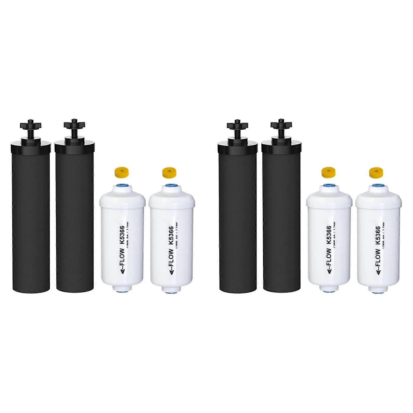 Replacement for 4 BB9-2 and 4 PF-2 Fluoride Water Filter Compatible with Black Berkey Gravity Water Filtering System