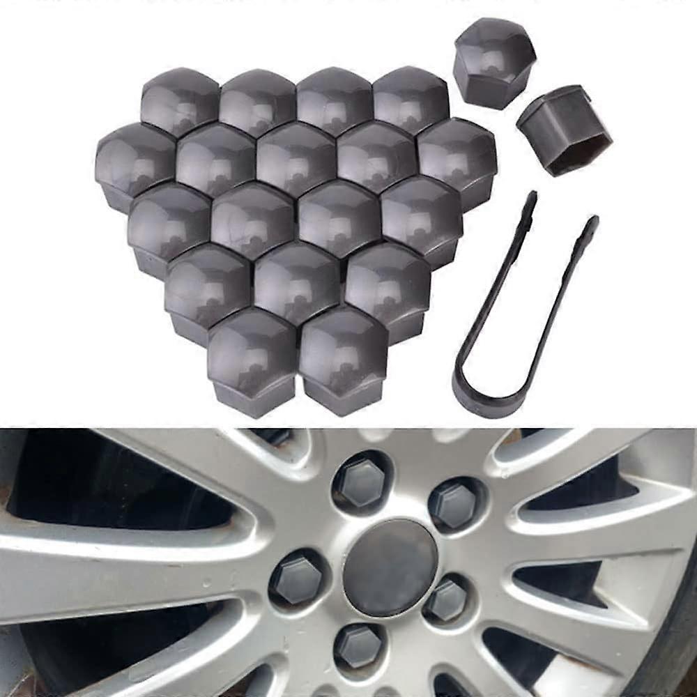 21mm Wheel Nut Covers for Acura CDX RDX MDX TL TLX ZDX, Hexagonal Lug Nut Caps with Removal Tool, 20pcs Gray