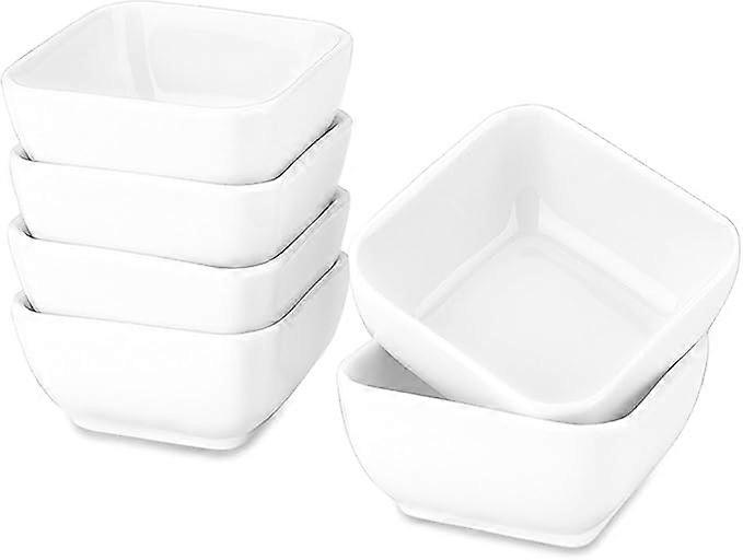 Mini Ceramic Dipping Bowls Set, White Condiment Bowls for Sauces and Appetizers, Pack of 8