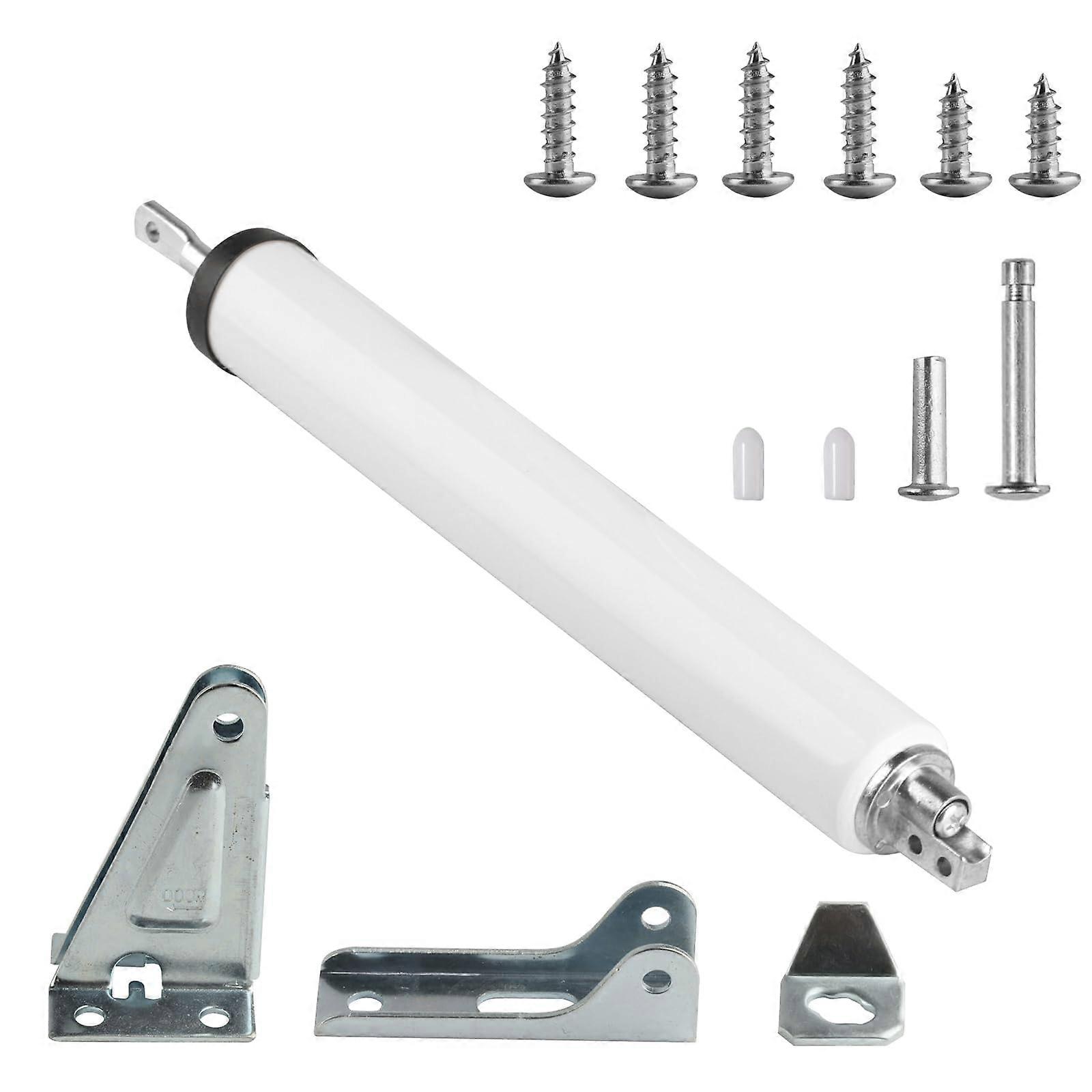 Adjustable Screen and Storm Door Closer Kit with Latch, Heavy Duty White Hardware Set