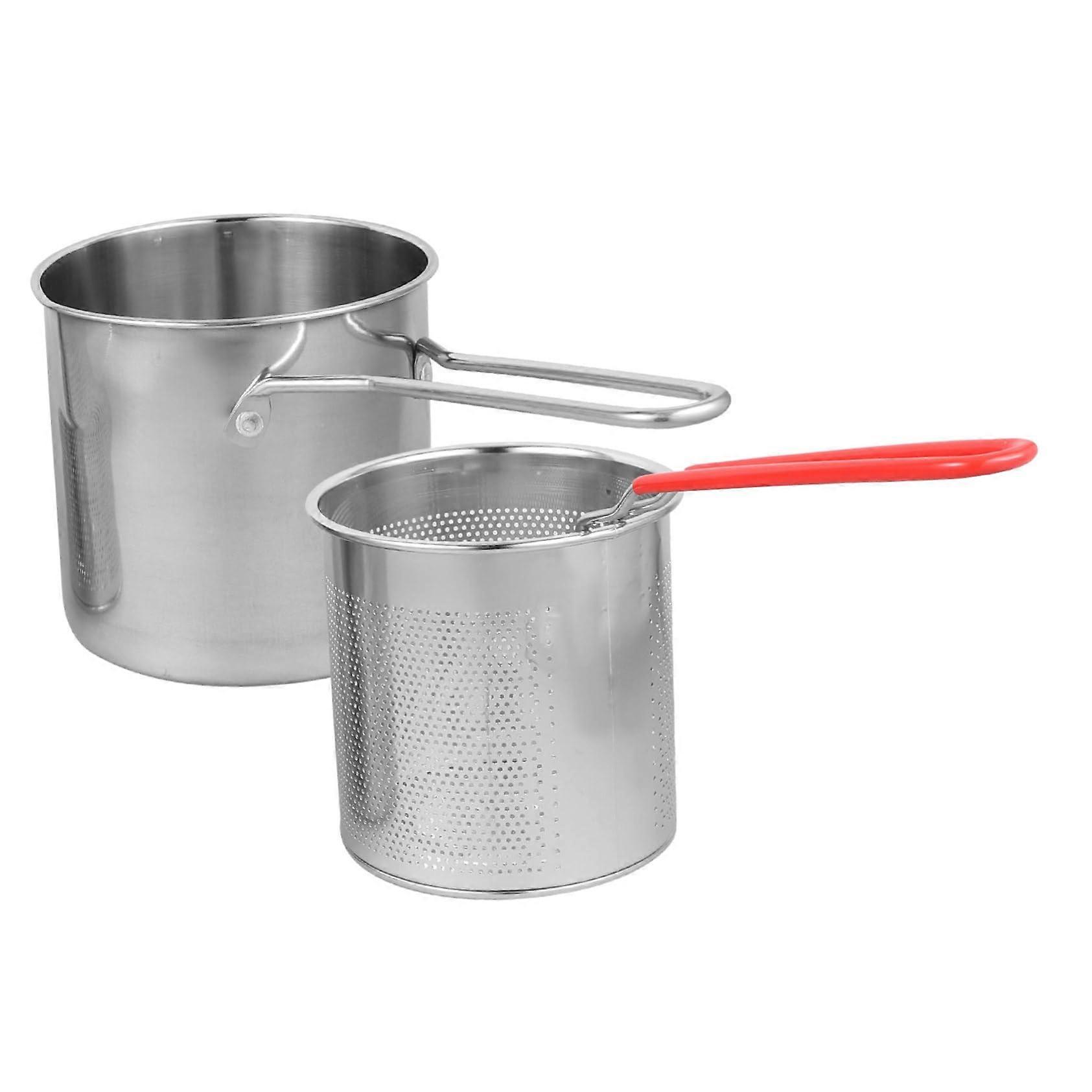 Stainless Steel Deep Frying Pot with Basket 304 RustResistant Fast Heating for Fish and Chicken