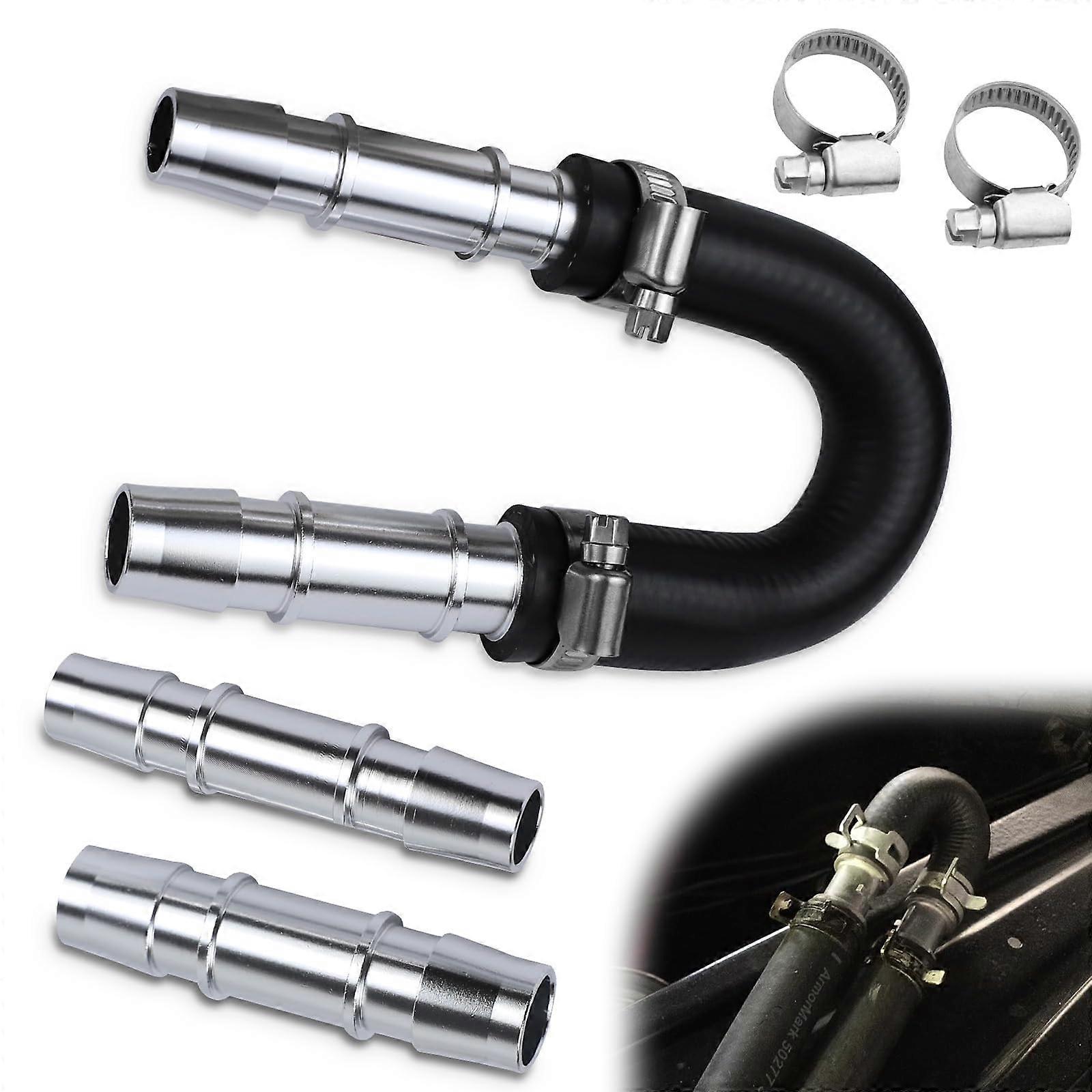 Universal Aluminum Heater Core Bypass Kit for 5/8 and 3/4 Inch Hoses Prevents Engine Overheating