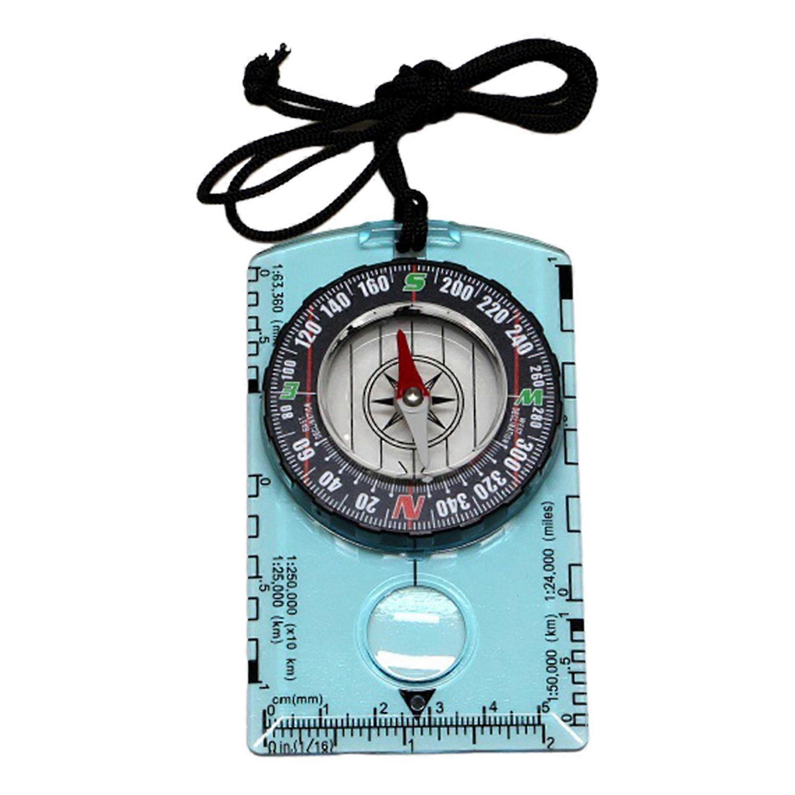 Outdoor Compass with Magnifier & Ruler Scale for Camping Hiking Navigation Tool