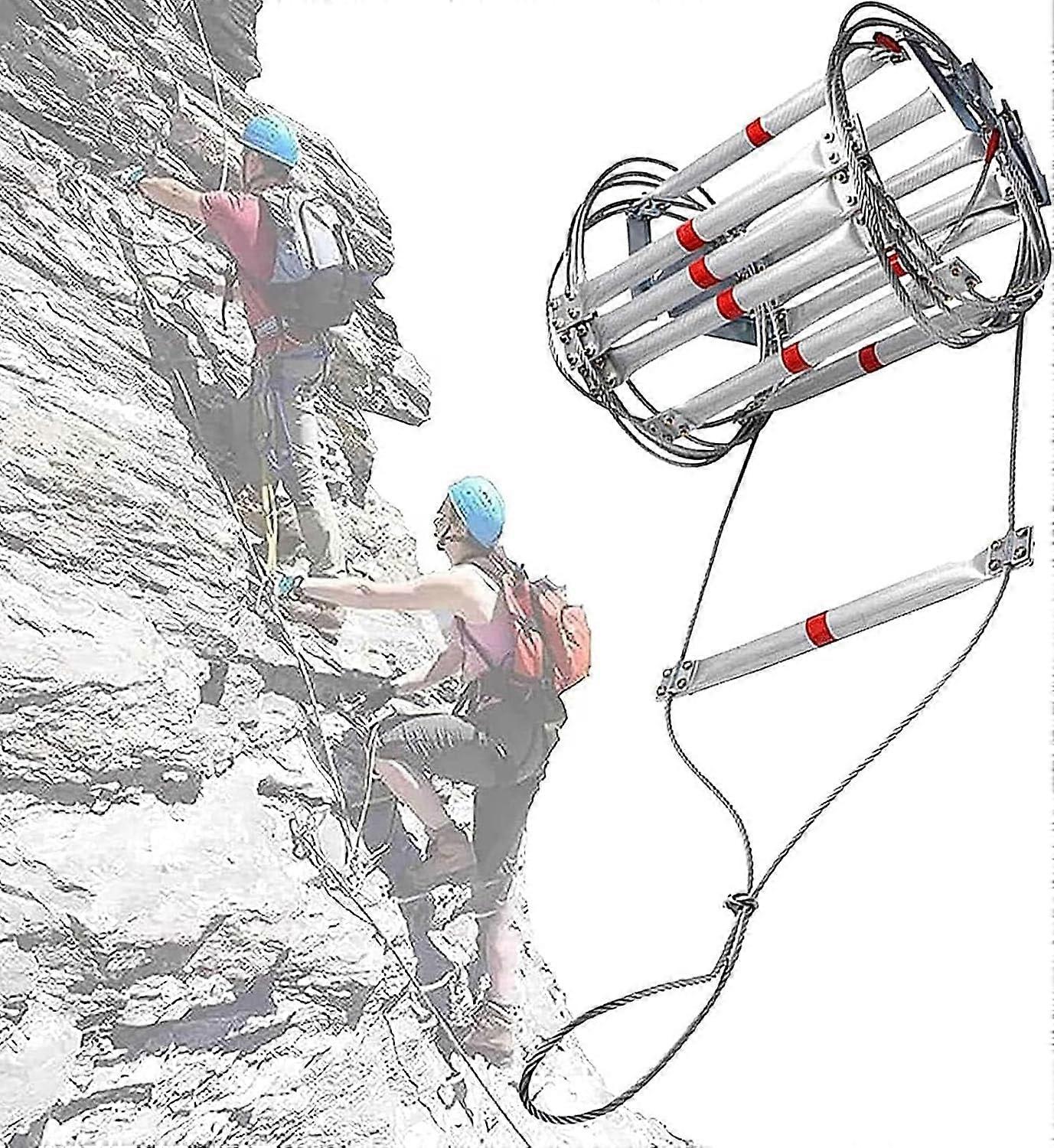 Fire Escape Ladder 10FT with NonSlip Pedals, Quick Deployment,  Load Capacity for Home Balcony