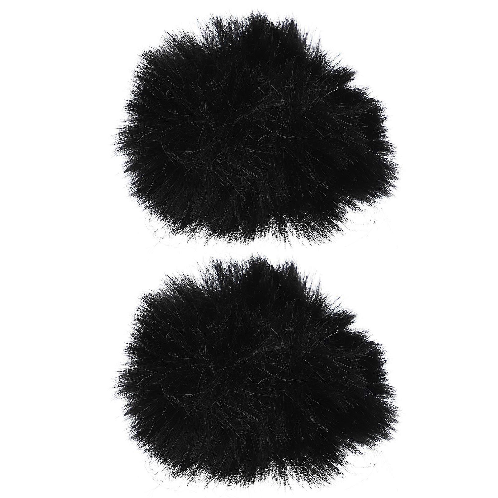 Windproof Microphone Cover Protective Sleeve for Microphone 2Pcs Black