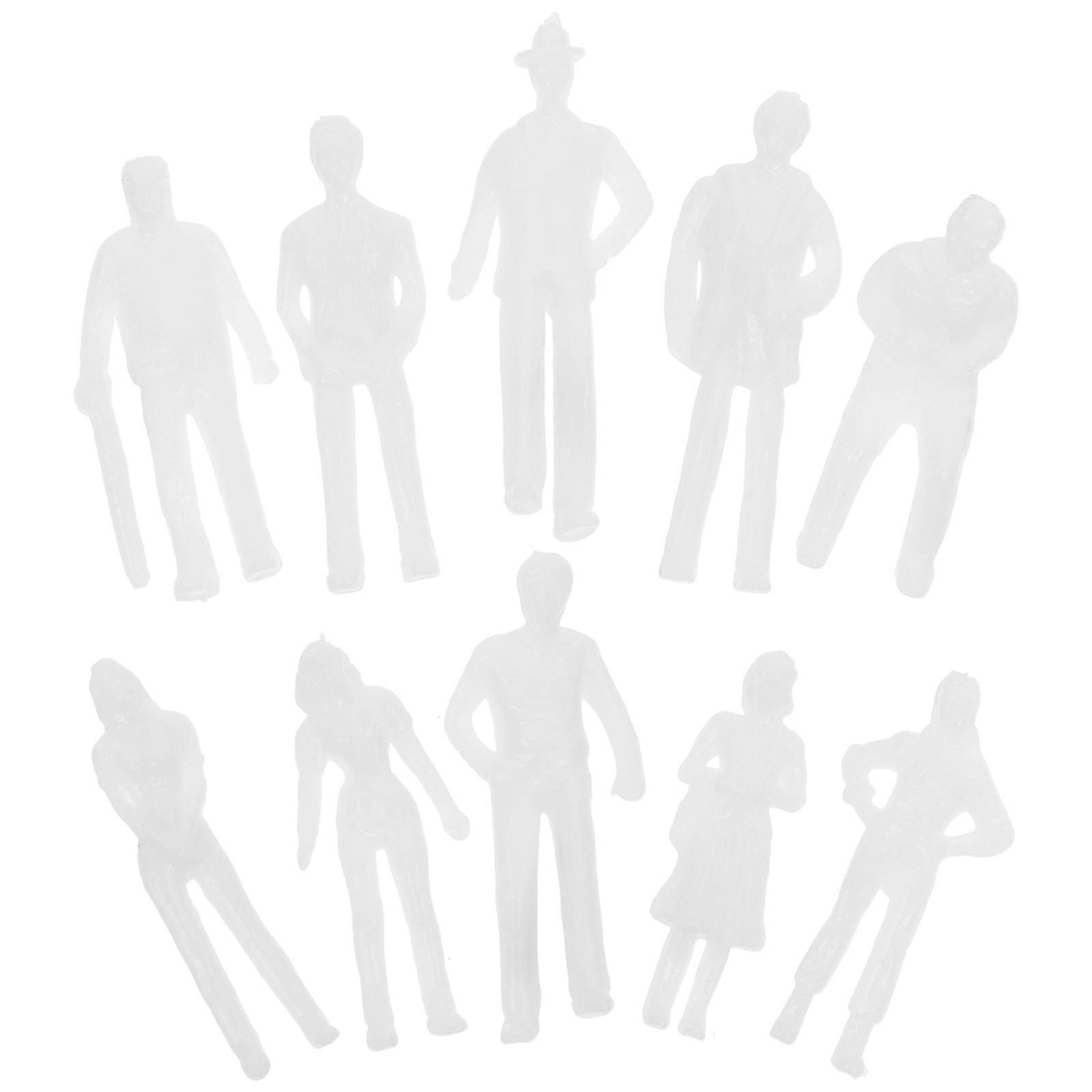 Sand Table Model White Plastic People Figures for Decoration 50Pcs