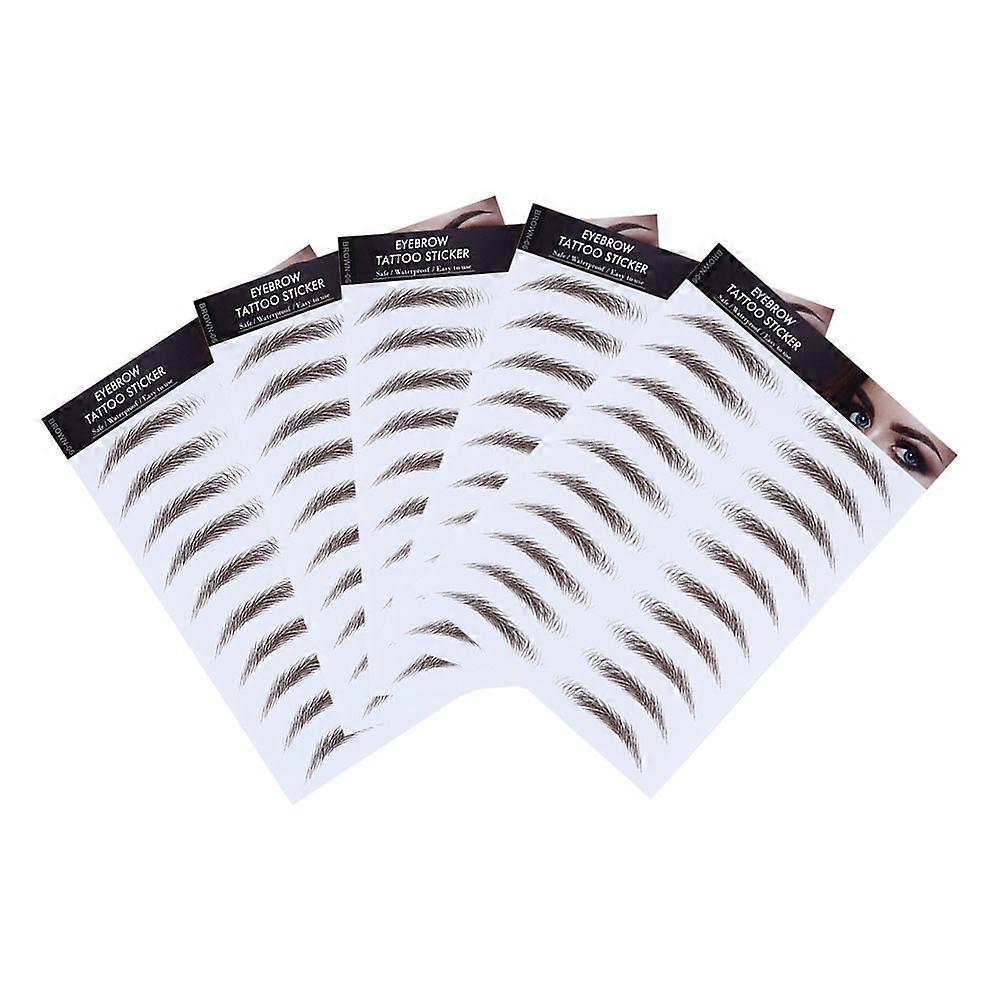 Temporary Brow for Makeup 5Pcs Brown Eyebrow Transfer Stickers