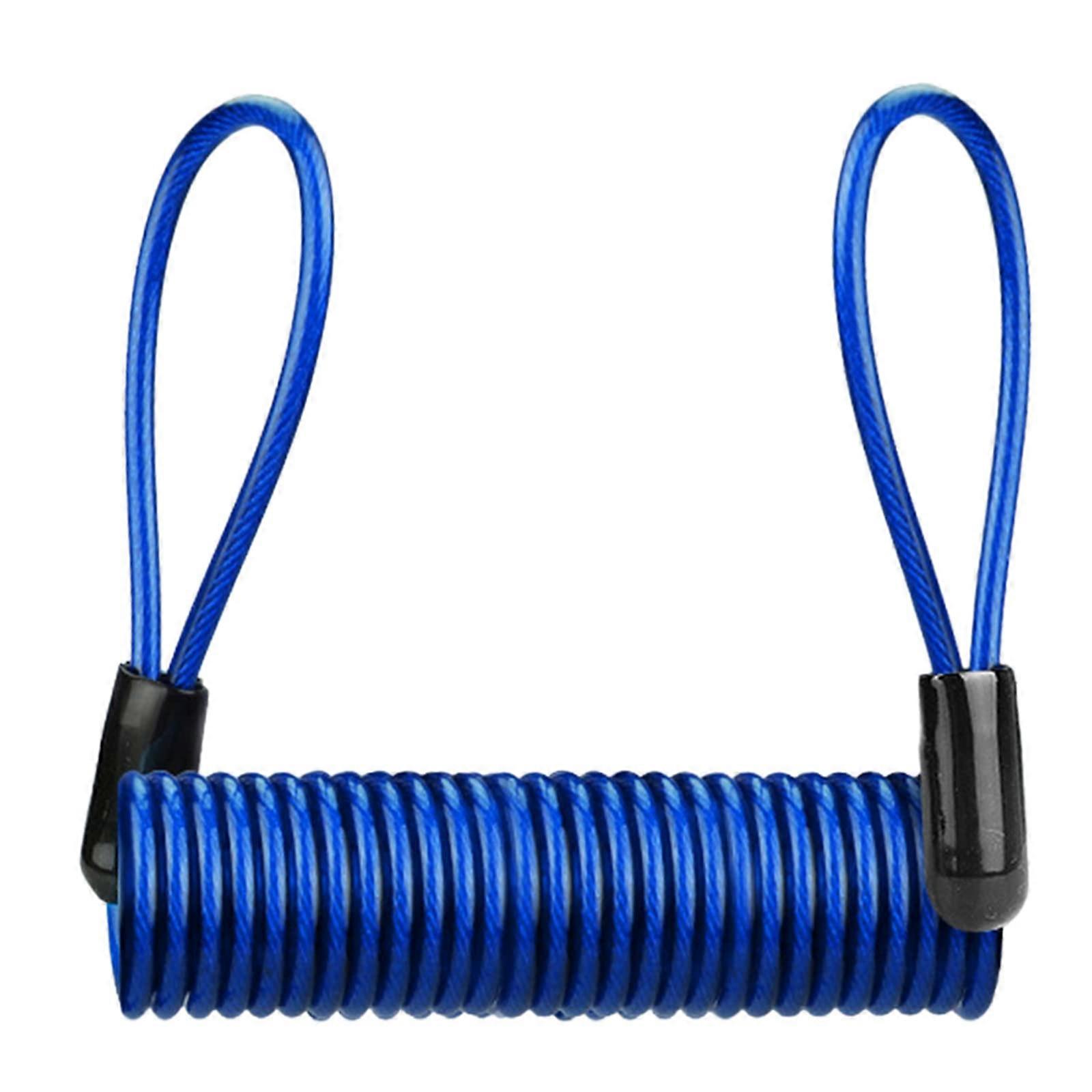 Motorcycle Disc Lock Reminder Cable 1.5m AntiTheft Coil Wire for Bike and Scooter Security