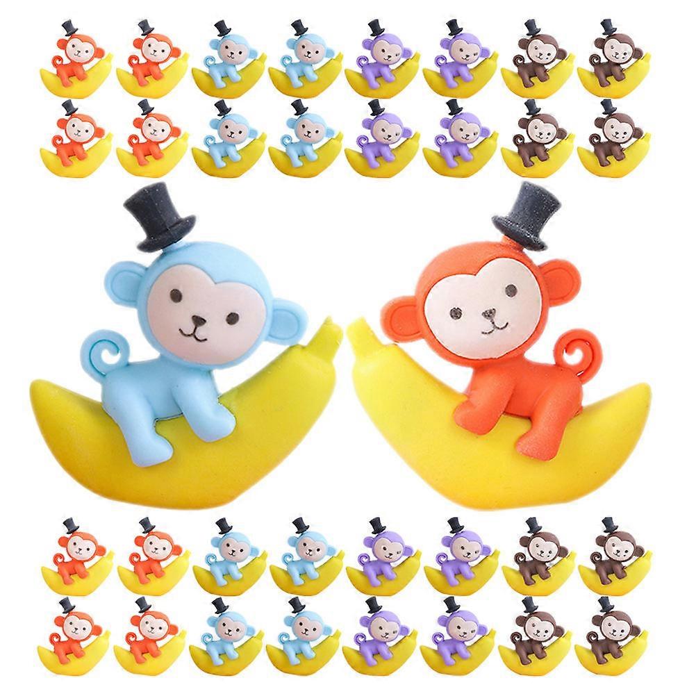 Assorted Color Creative Monkey Erasers for Students 48Pcs Durable Tpr