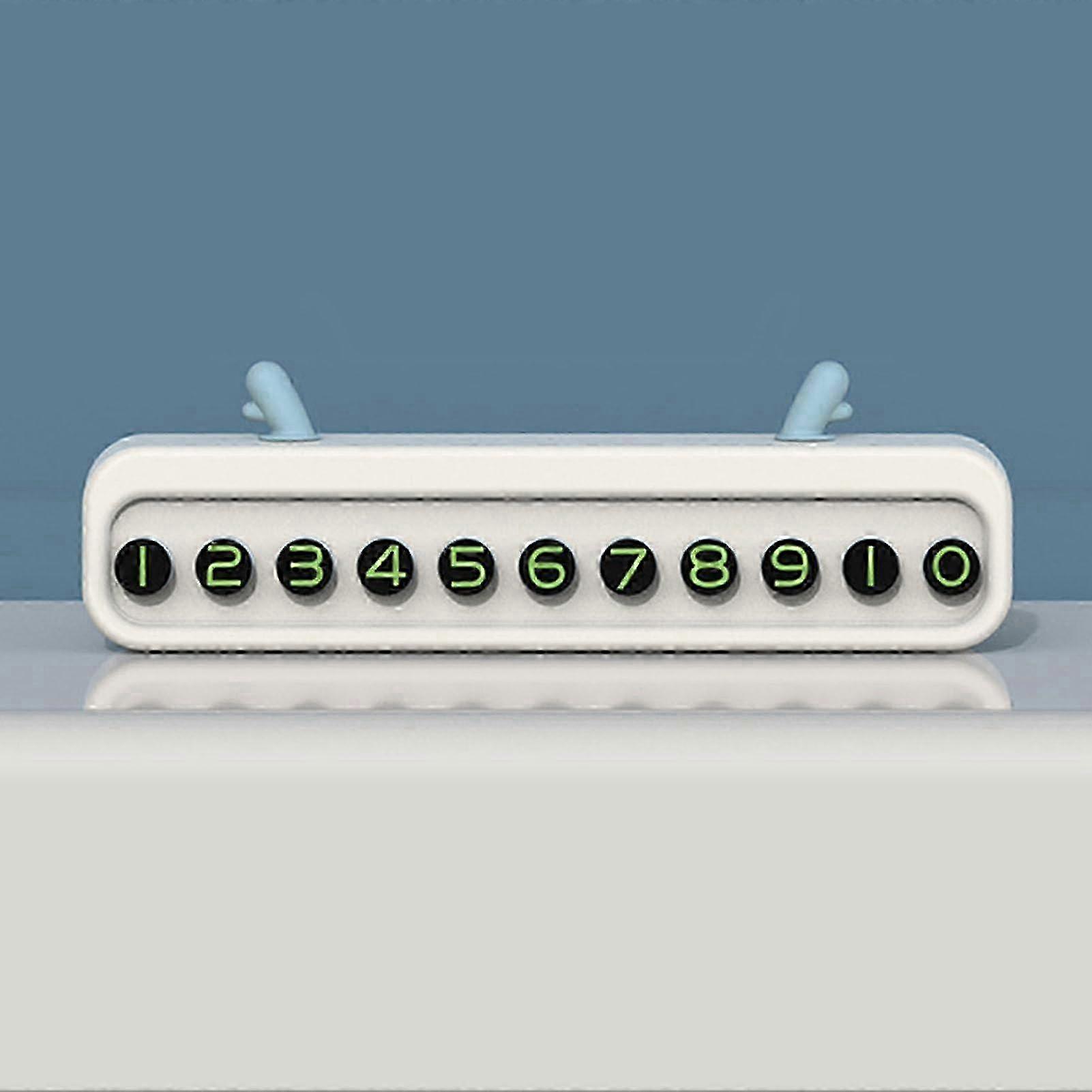 Phone Number Plate Plastic Decorative Cute Shape Easy Identification Parkes (WHITE)