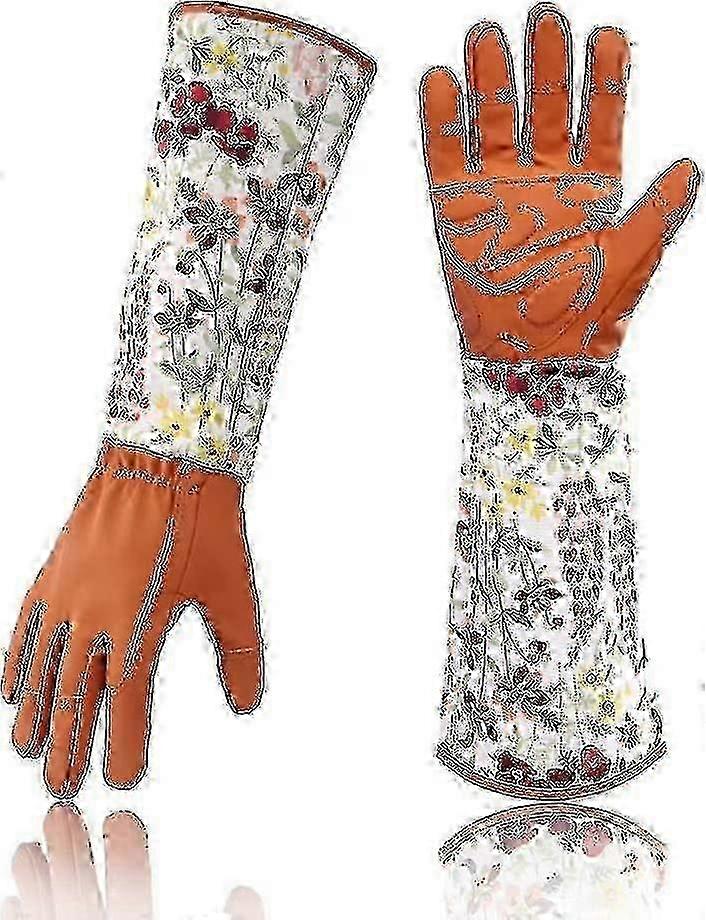 Extended pro gloves for rose pruning - leather gardening gloves