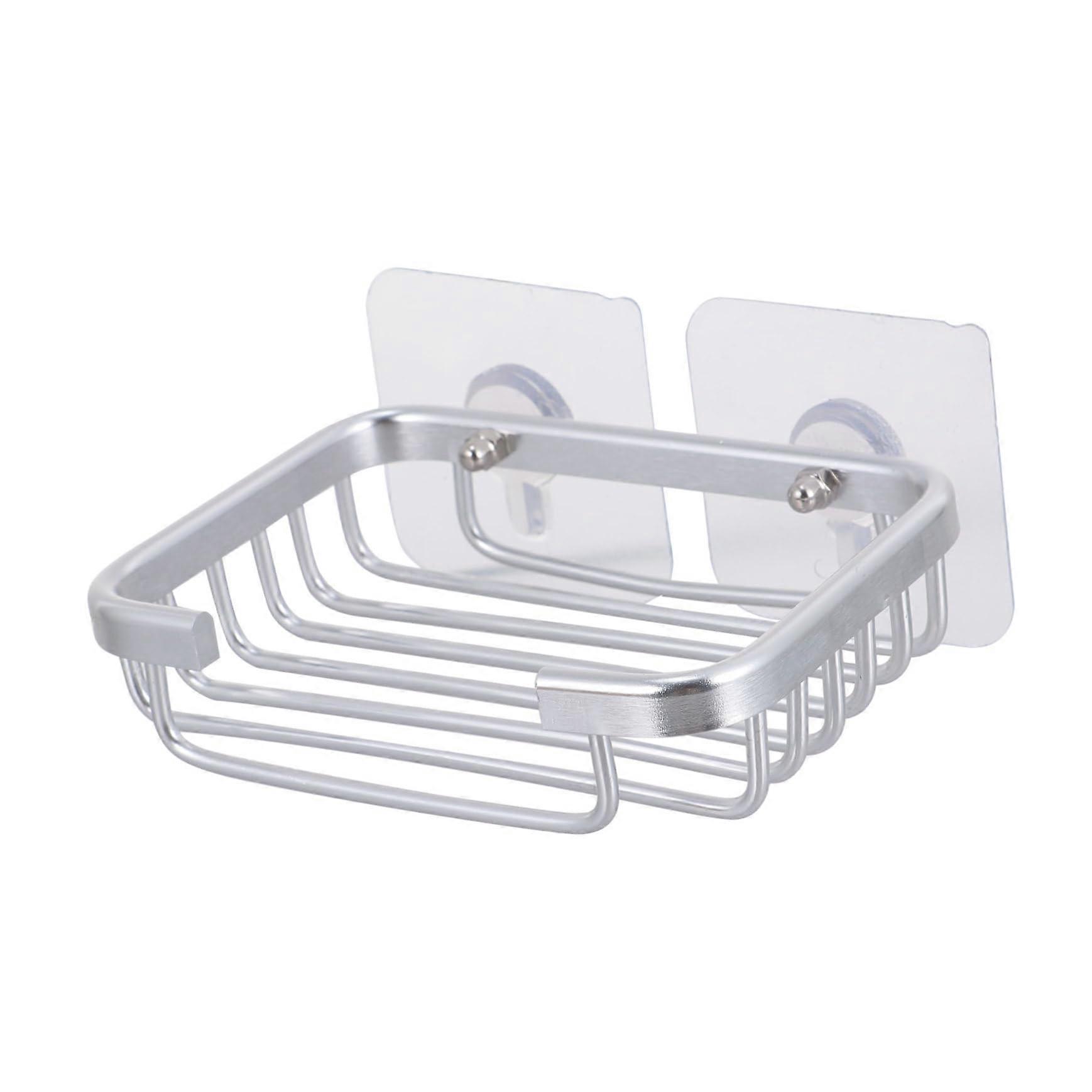 Self Draining Wall Mounted Aluminum Soap Dish Rust Resistant Rack for Bathroom and Kitchen