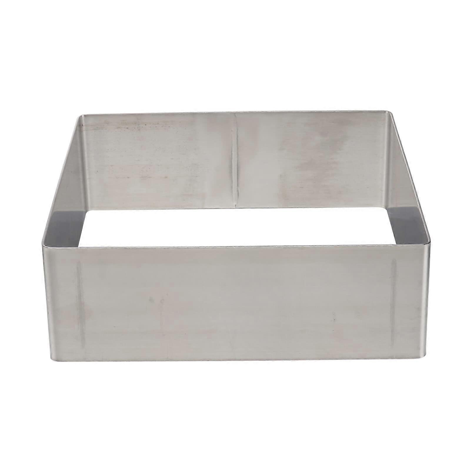 8 Inch Square Stainless Steel Cake Ring Set, Precise Shape Retention Baking Mold for Mousse and Desserts