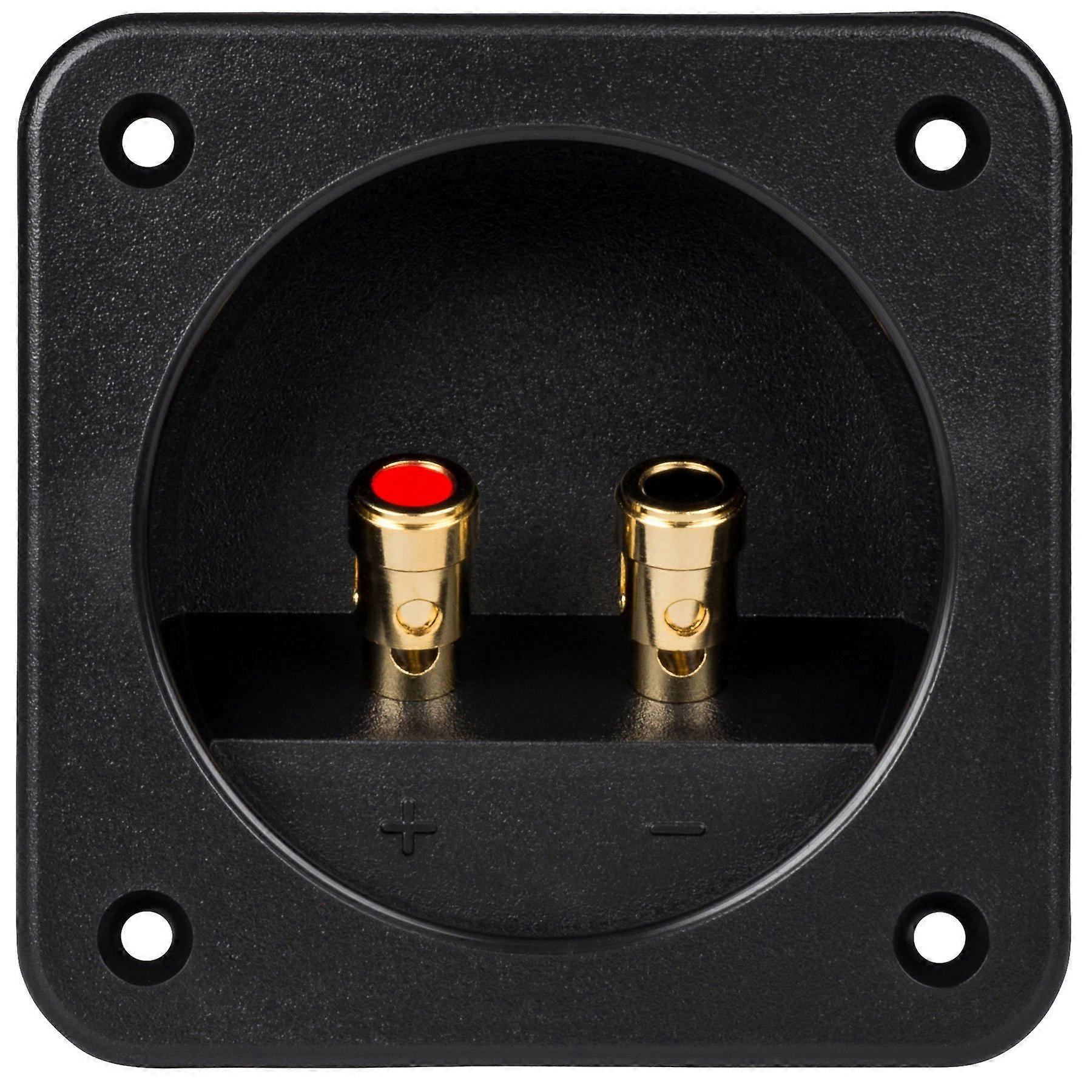 4 Inch Square Speaker Terminal Cup with Gold Spring Loaded Speaker Wire Connector for Cabinets