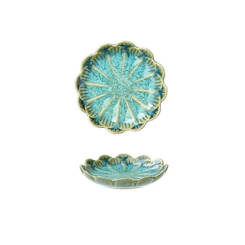 Porcelain Dipping Bowls for Soy Sauce and Condiments, Stackable Ceramic Sushi Plates Green