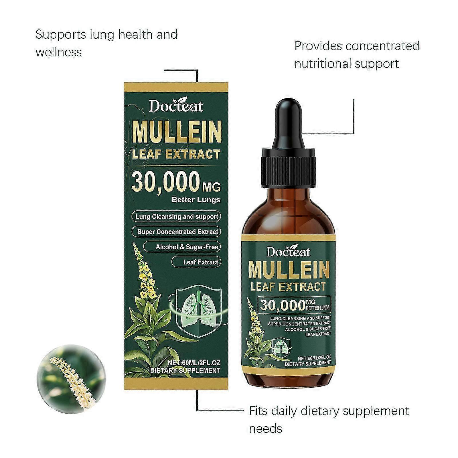 3x Natural Mullein Extract Lung Cleansing Drops Lung Purification Detoxification Boost Immunity