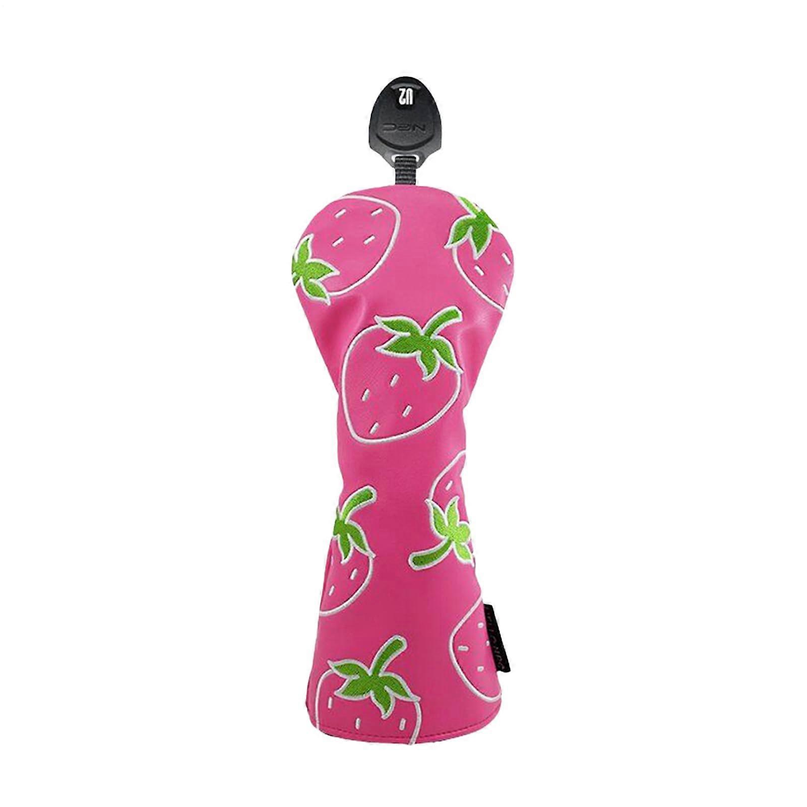 Golf Driver Head Cover Funny Strawberry Design PU Leather Waterproof Scratch Resistant for Driver