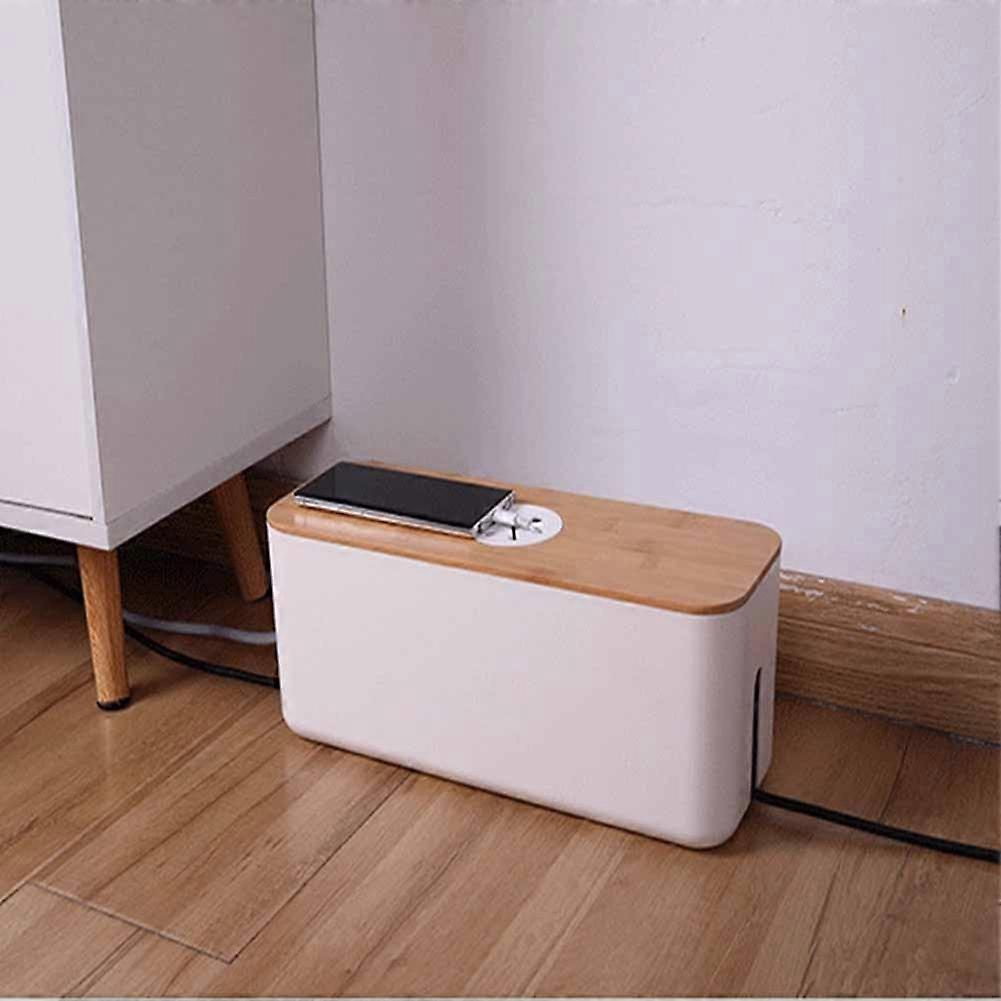 Cable Storage Box Desktop Charging Cable Data Cable Storage Device Plug Socket Cable Management Device Black