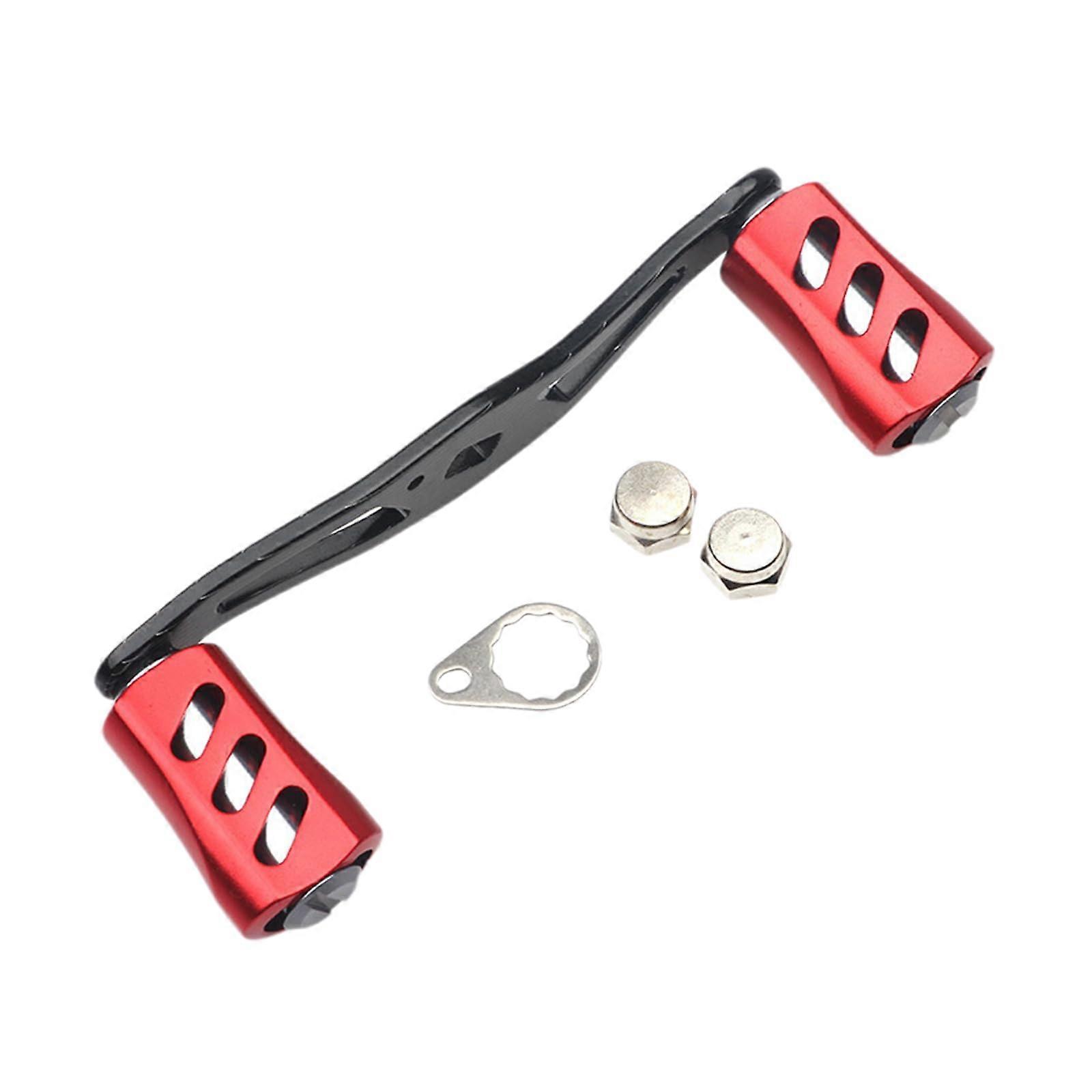 Fishing Reel Handle Replacement with Ergonomic Power Knob for Baitcasting, Lightweight Durable Red Arm