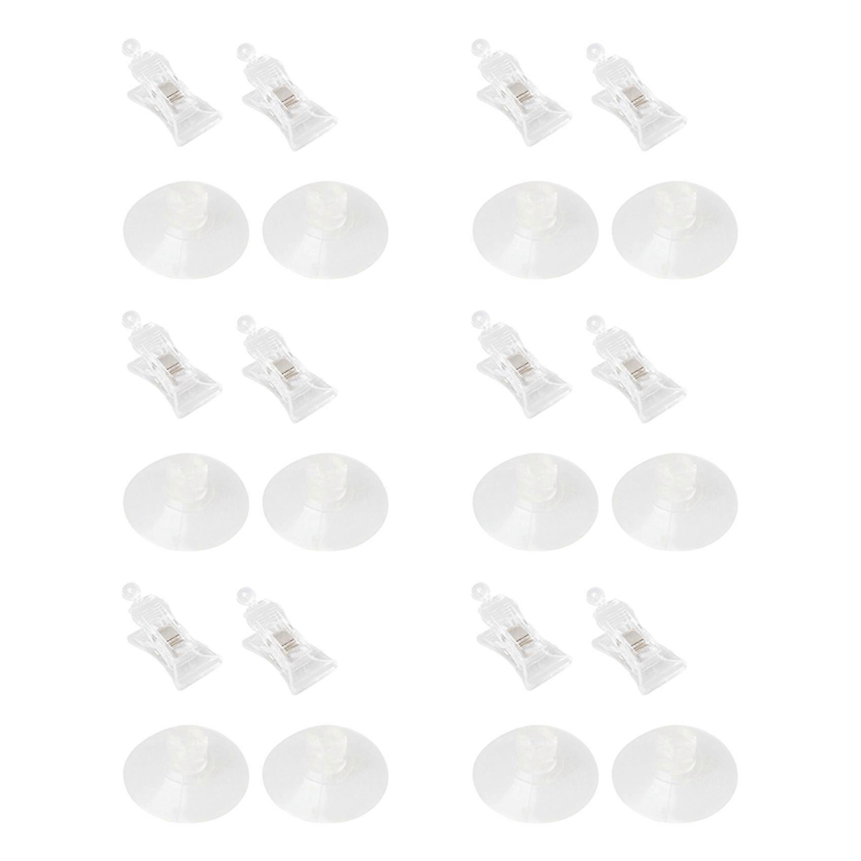 12 PCS 47mm Clear Plastic Wall Suction Cup Clip Clamp