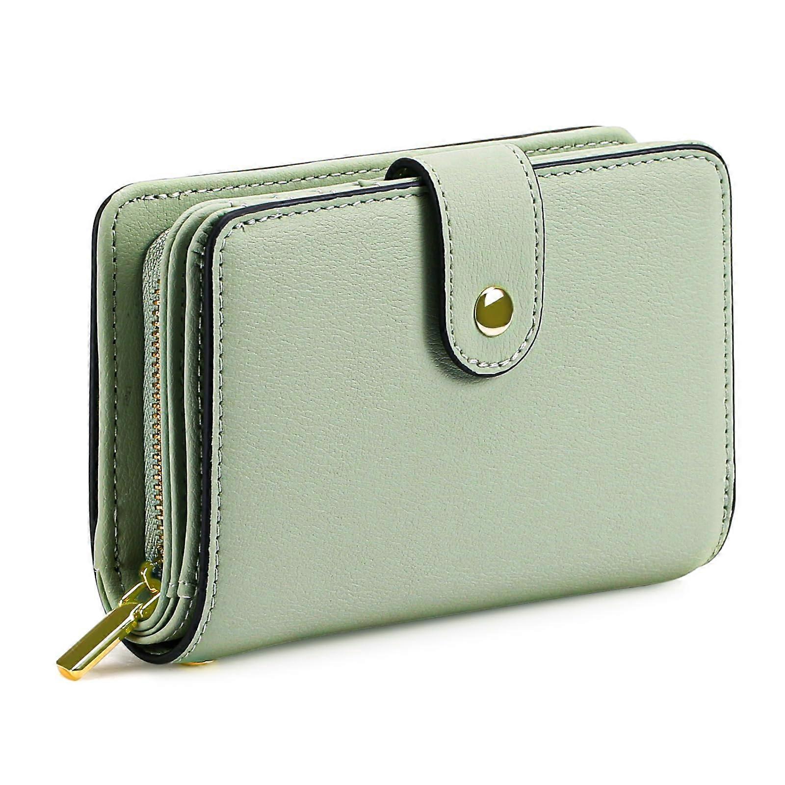 RFID Blocking Women's Leather Wallet Bifold Compact Design with Zip Around Coin Pocket