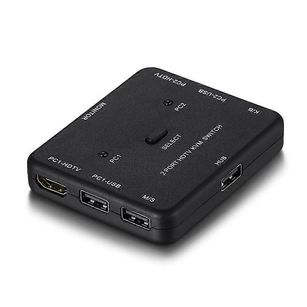 KVM Switch 4K Ultra HD with USB Hub, Dual Computer Control, MultiDevice Sync and Fast Charging