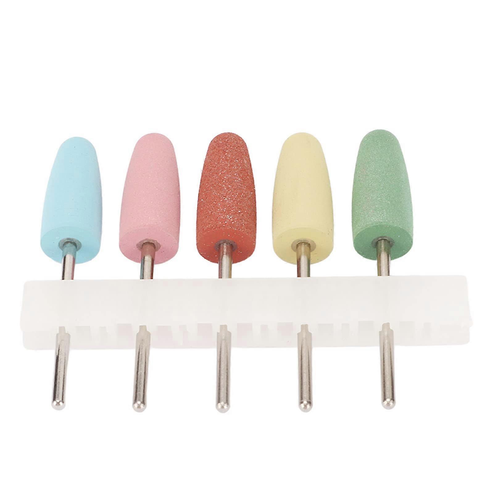 5Pcs Professional Nail Drill Bits Set, Silicone Cuticle Remover Bits for Manicure Pedicure