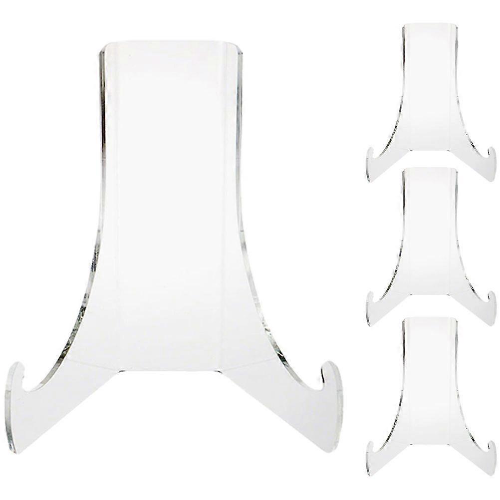 Clear Acrylic Easel Stand for Display 4Pcs Transparent Plate Holders