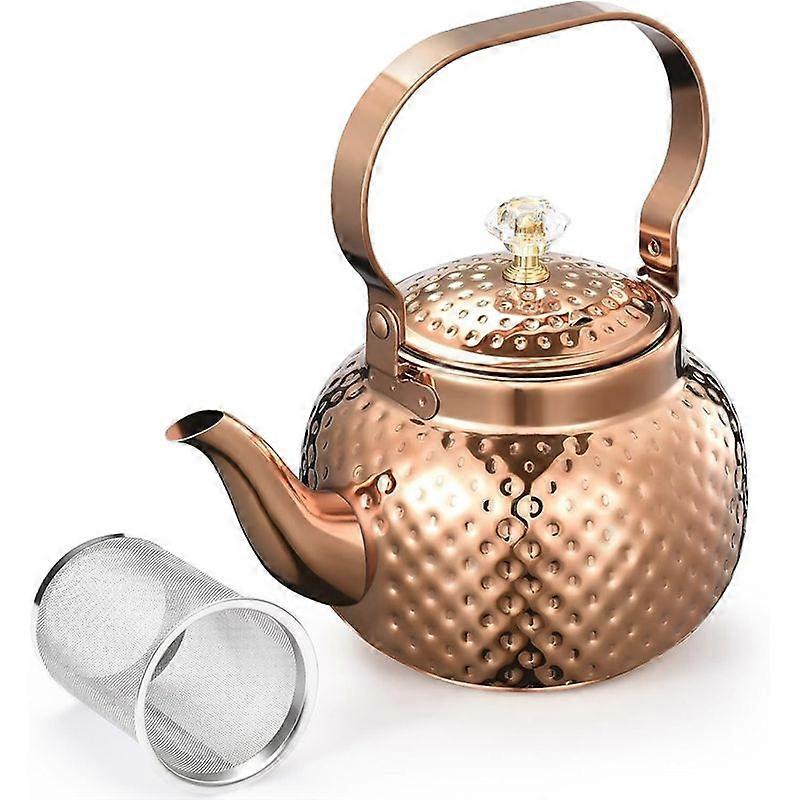 Teapot with Infuser 1.2 L,Kettle Teapot with Removable Filter,Bronze