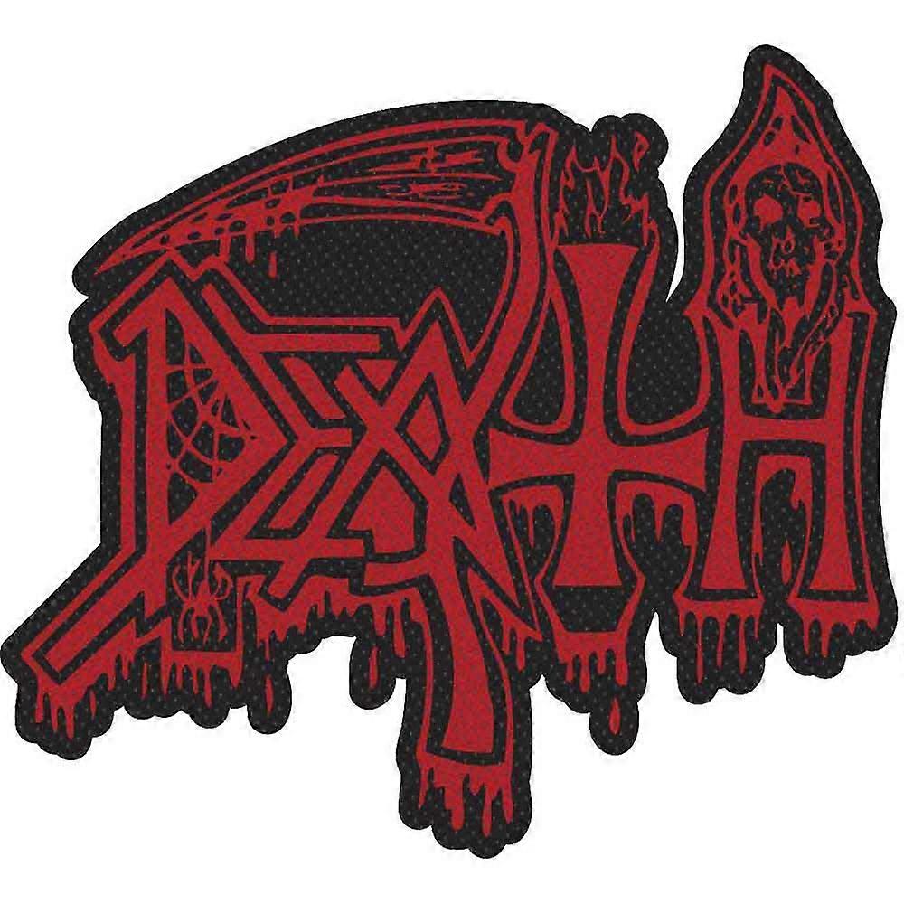 Death Woven Patch Logo Cut Out new Official Red