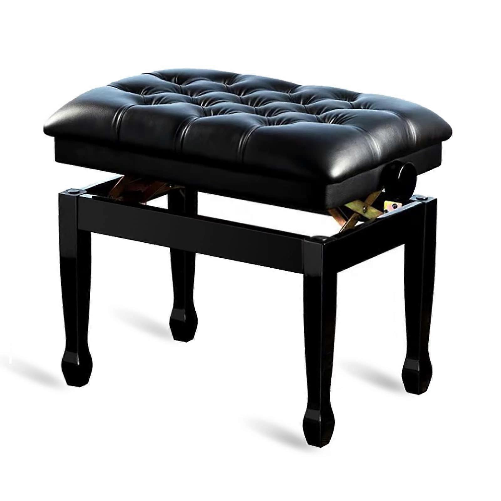 Adjustable Piano Bench Height Adjustable Padded Keyboard Stool Black Comfortable for Home Studio
