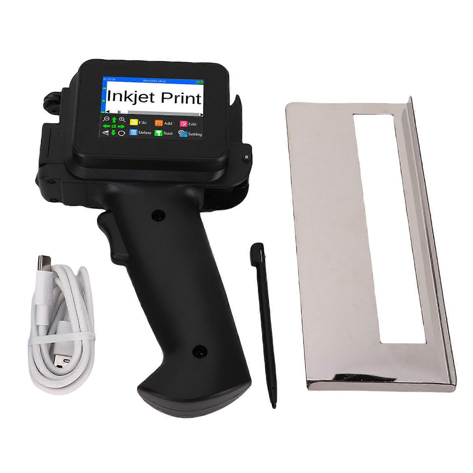 Handheld Inkjet Printer Gun 12.7mm Portable Mini Quick Drying for Text Barcode QR Code Batch Number Date Coding